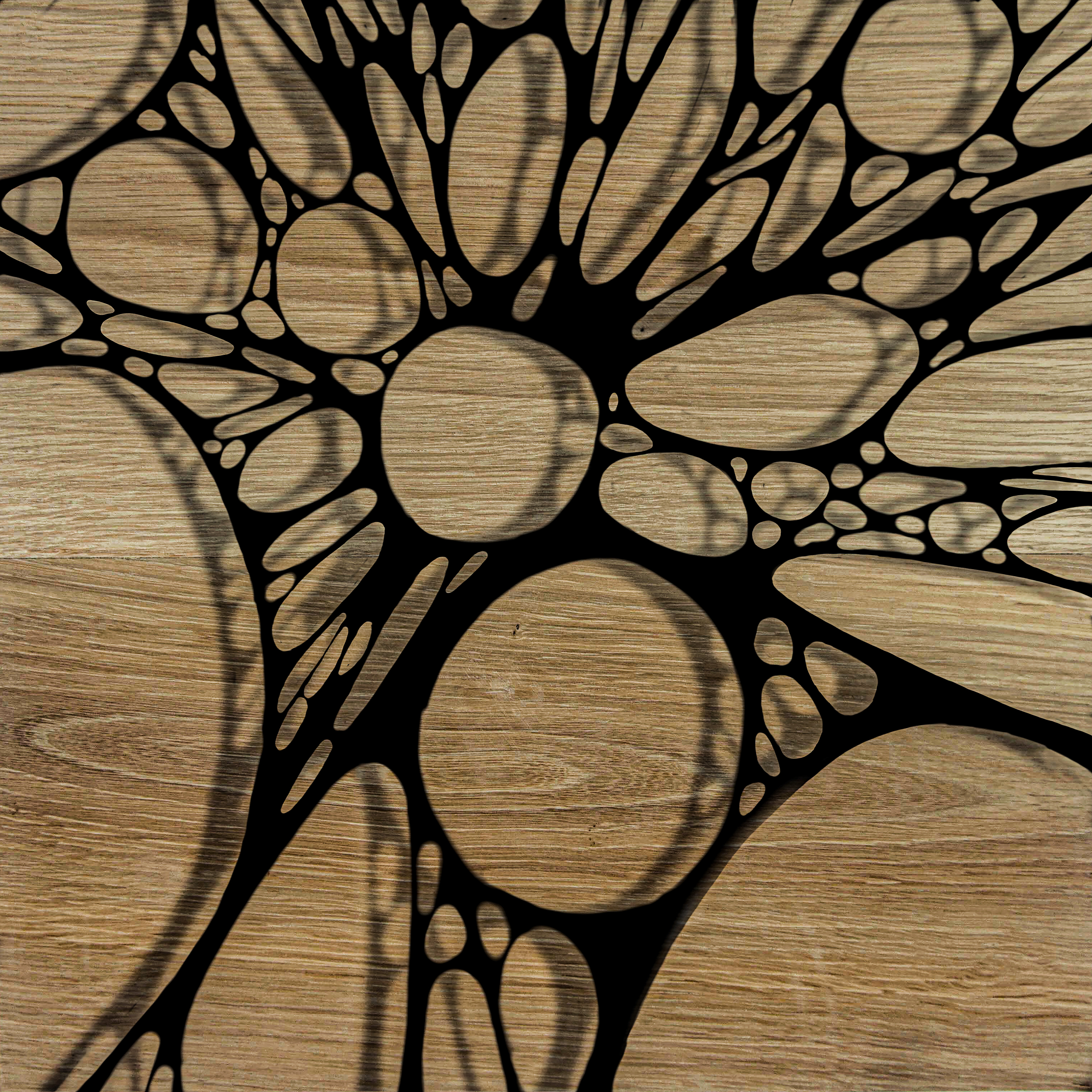 OAK -2 artwork created by Robbie William for WalkinHISlight depicting oak wood with an abstract pattern. Available as a canvas print and paper print framed or unframed in various sizes. Contemporary/modern in style.