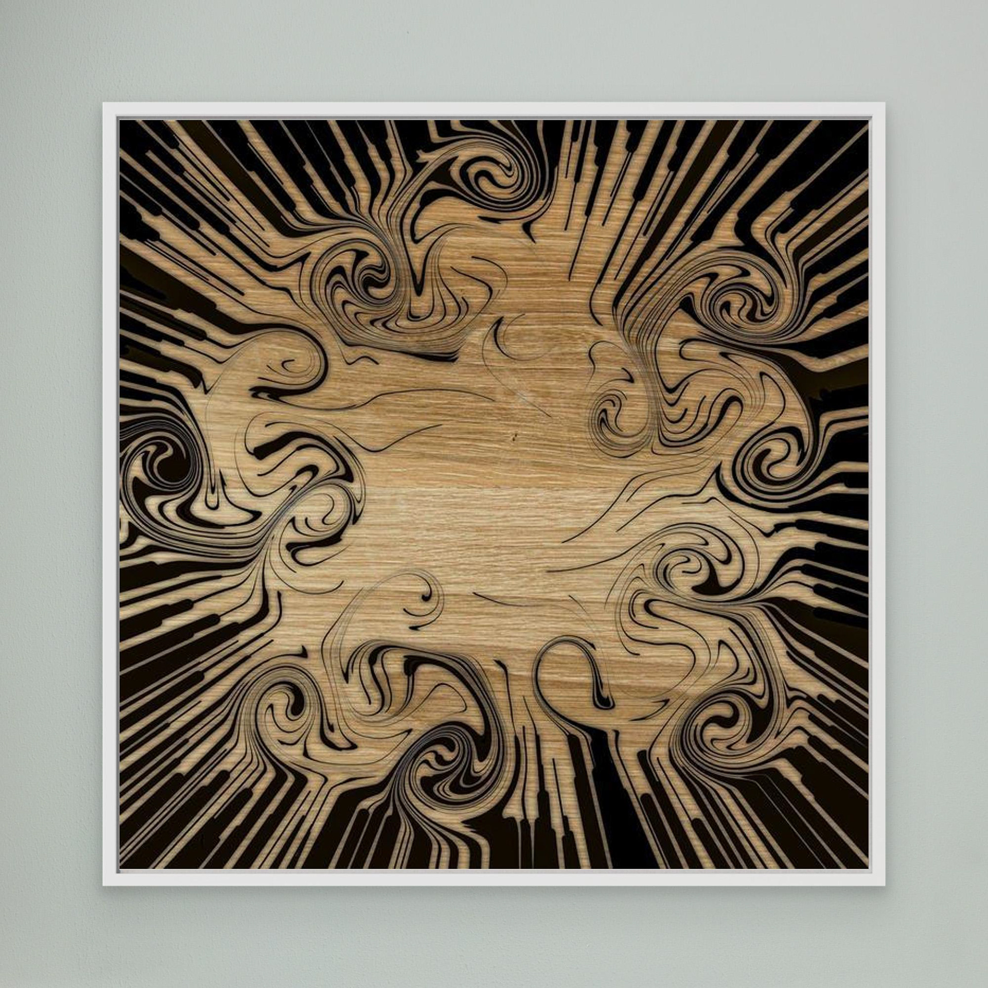 OAK -1  artwork created by Robbie William for WalkinHISlight depicting oak wood with an abstract pattern. Available as a canvas print and paper print framed or unframed in various sizes. Contemporary/modern in style.
