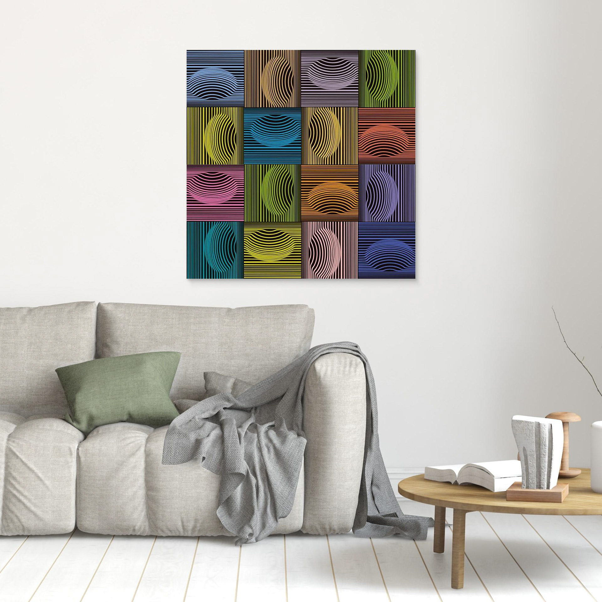 Dimple & Pimples -2 artwork created by Robbie William for WalkinHISlight depicting an abstract pattern. Shades of green, blue, brown and lilacs. Available as a canvas print and paper print framed or unframed in various sizes. Contemporary/modern in style.