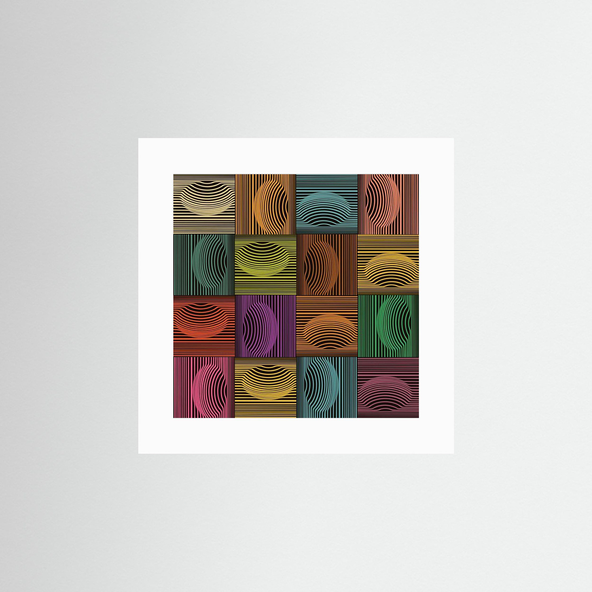 Dimple & Pimples -3 artwork created by Robbie William for WalkinHISlight depicting an abstract pattern. Shades of green, blue, brown and yellows. Available as a canvas print and paper print framed or unframed in various sizes. Contemporary/modern in style.