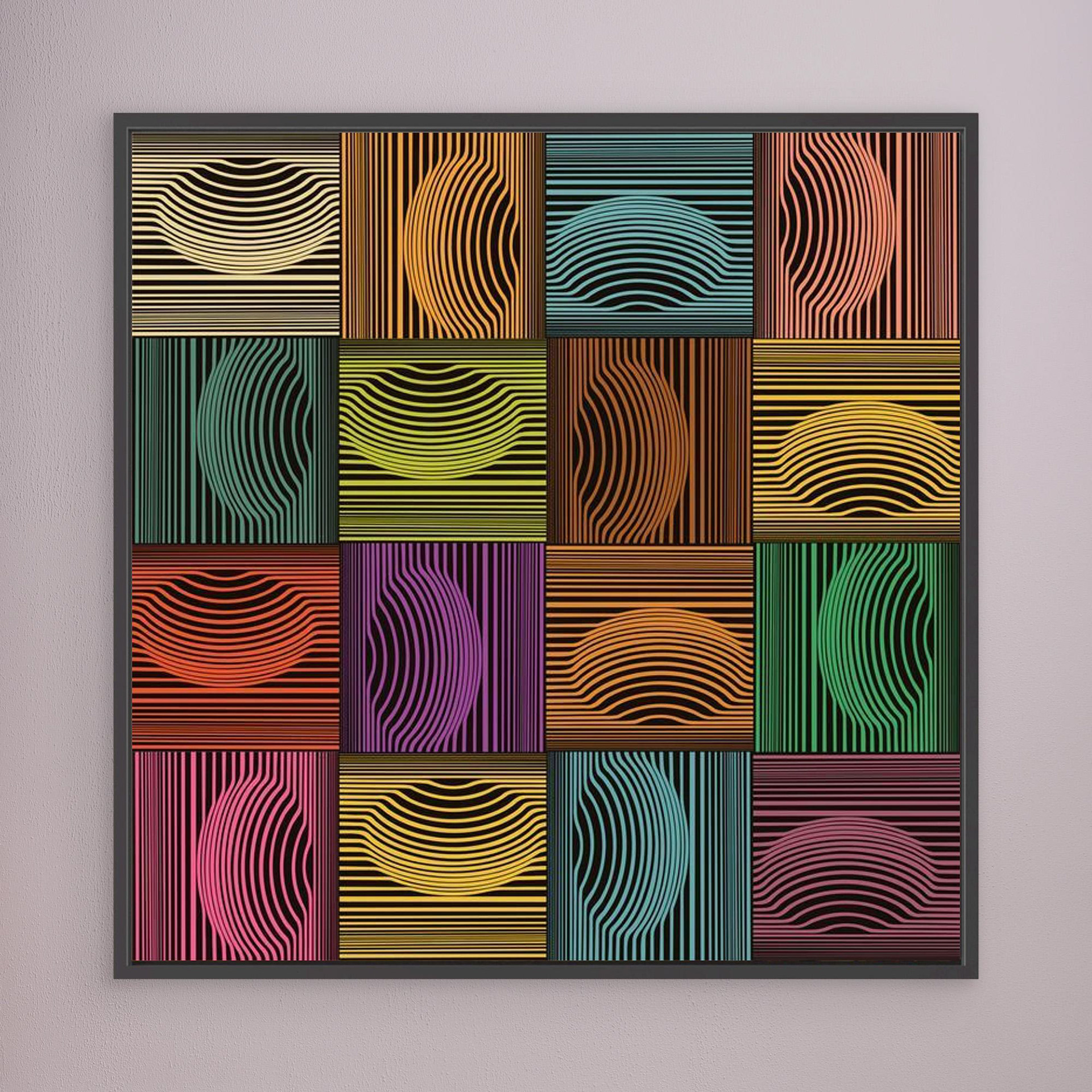 Dimple & Pimples -3 artwork created by Robbie William for WalkinHISlight depicting an abstract pattern. Shades of green, blue, brown and yellows. Available as a canvas print and paper print framed or unframed in various sizes. Contemporary/modern in style.