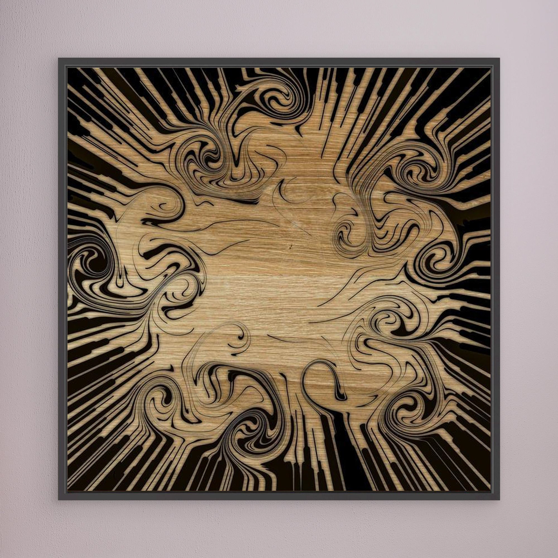 OAK -1  artwork created by Robbie William for WalkinHISlight depicting oak wood with an abstract pattern. Available as a canvas print and paper print framed or unframed in various sizes. Contemporary/modern in style.