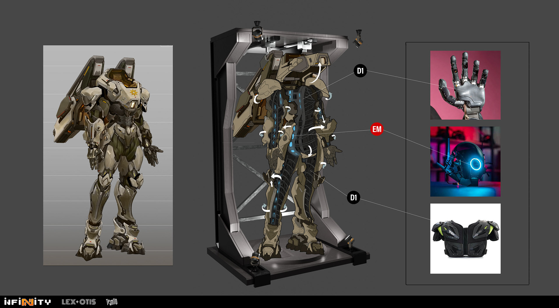 Docked mech callout. Mech design by Jess Lackey.