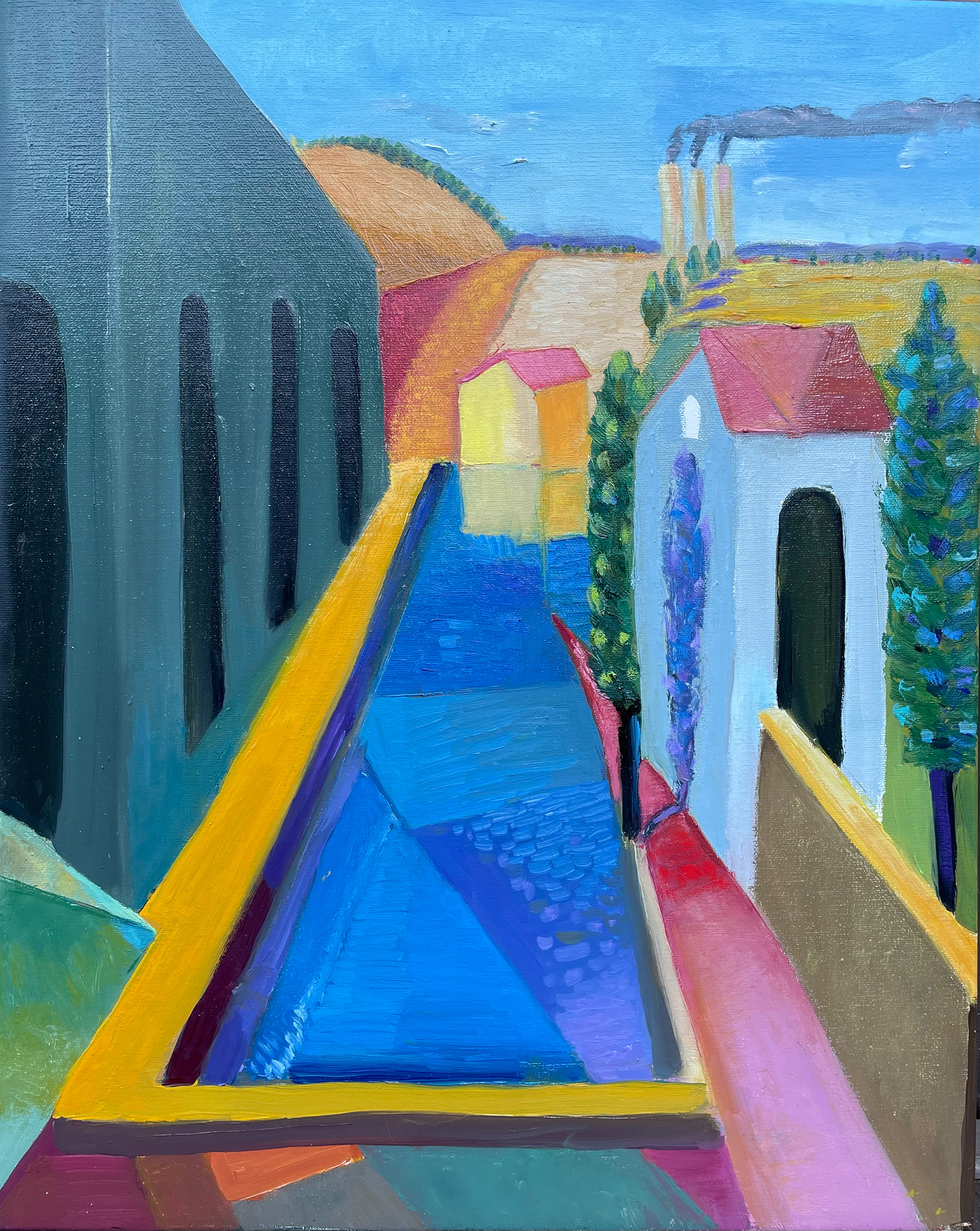 Poolside, 16 x14" o/c