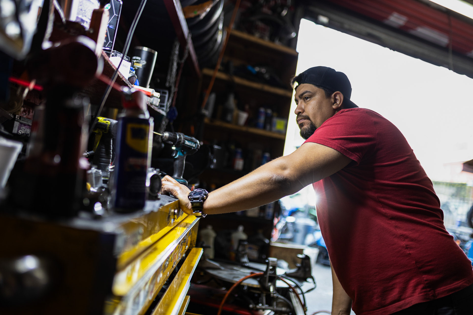 Joshua is also a mechanic at the shop