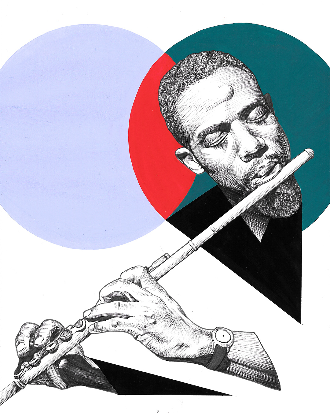 Eric Dolphy | ink and gouache on paper