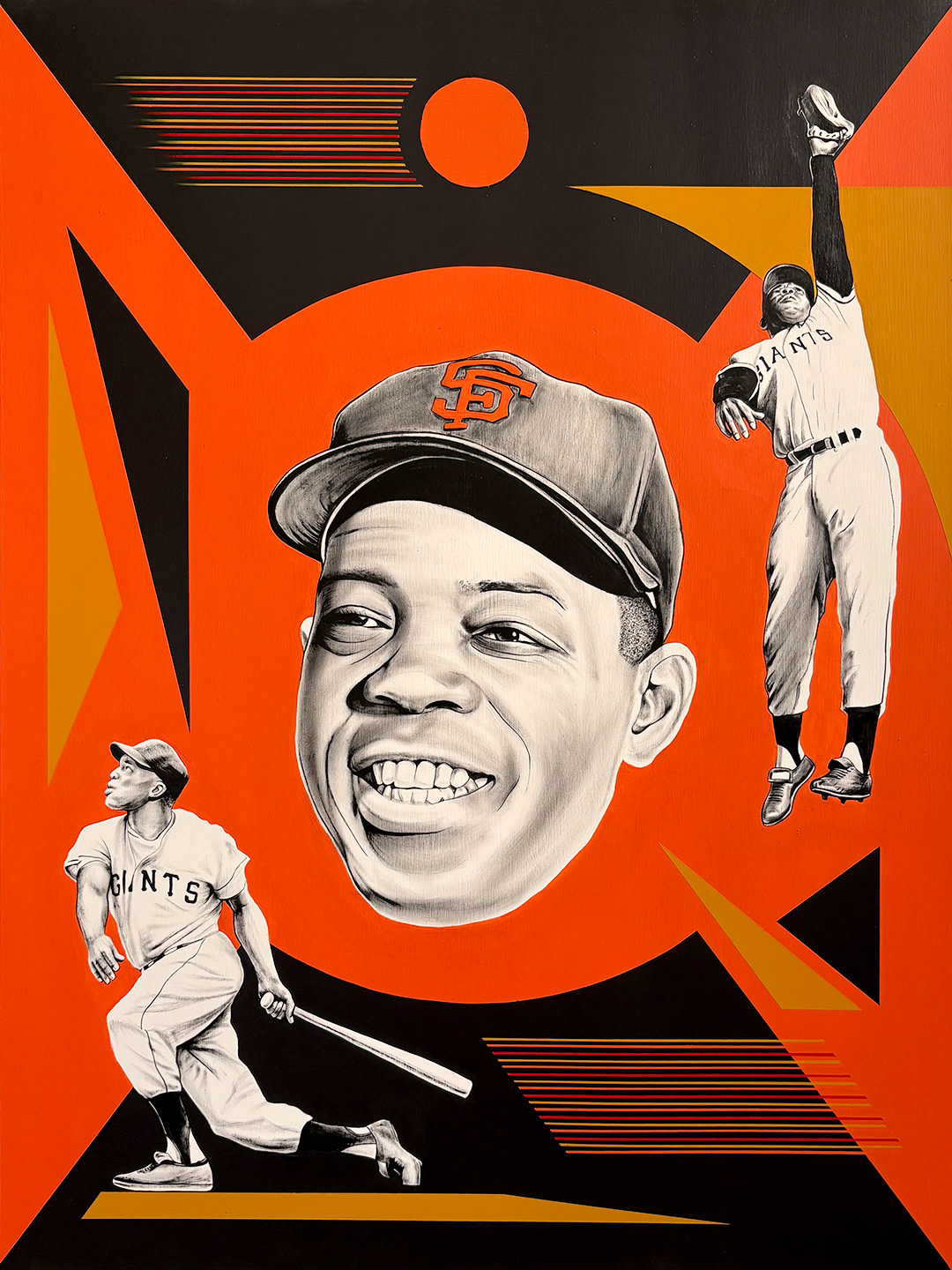 Willie Mays | acrylic on wood panel