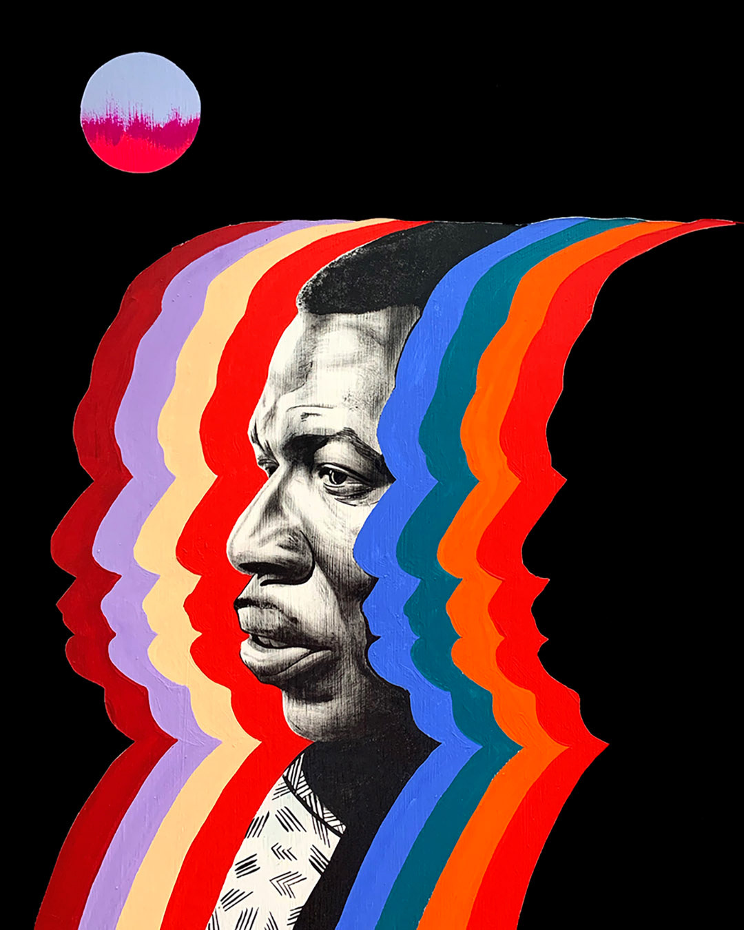 Elvin Jones | acrylic and gouache on wood panel