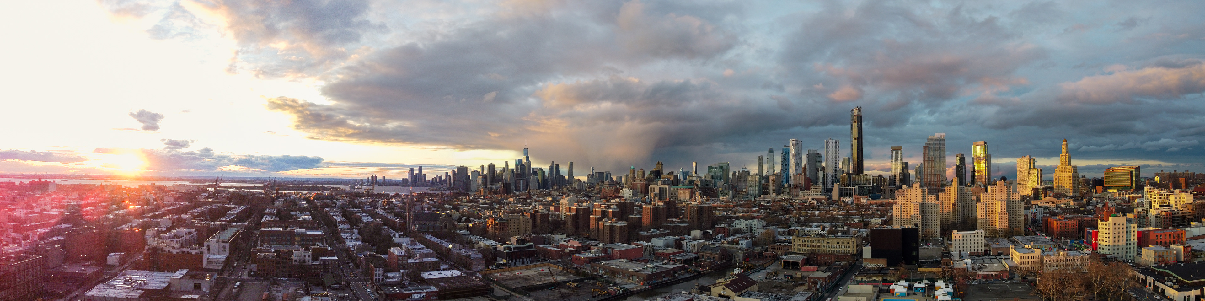A panoramic aerial view of Gowanus, Brooklyn.