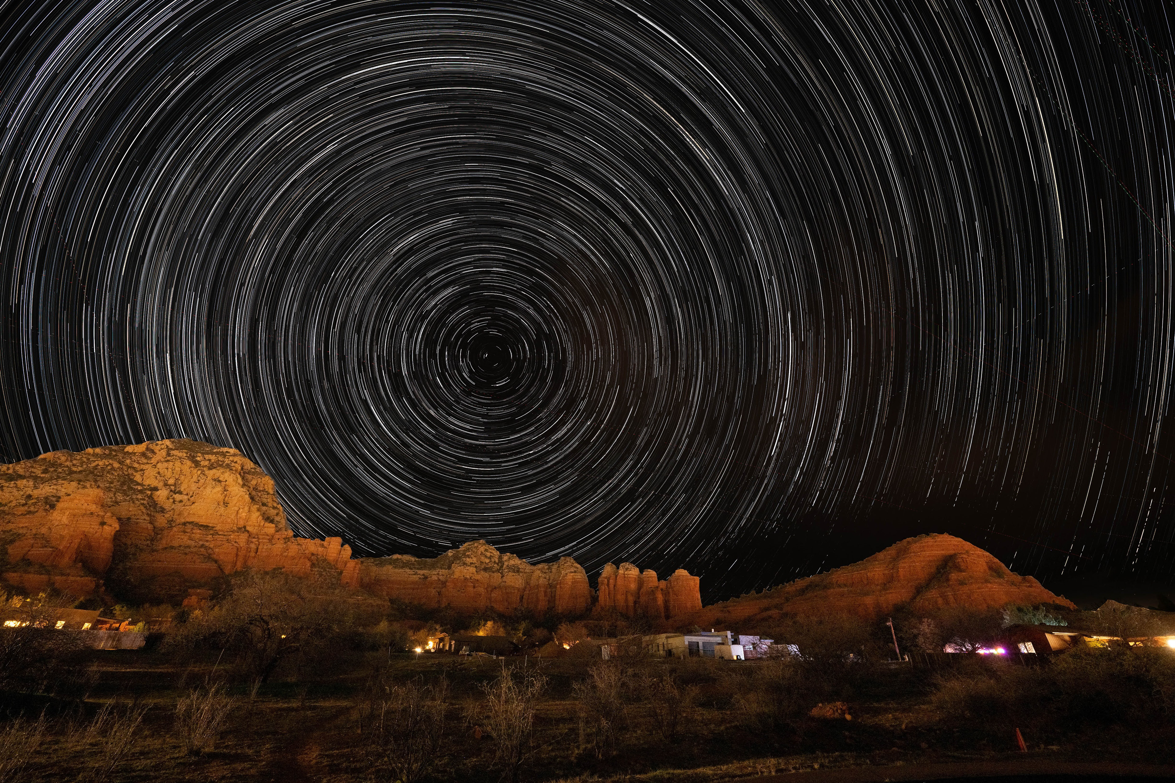 Star motion in Sedona over Sugarloaf Mountain