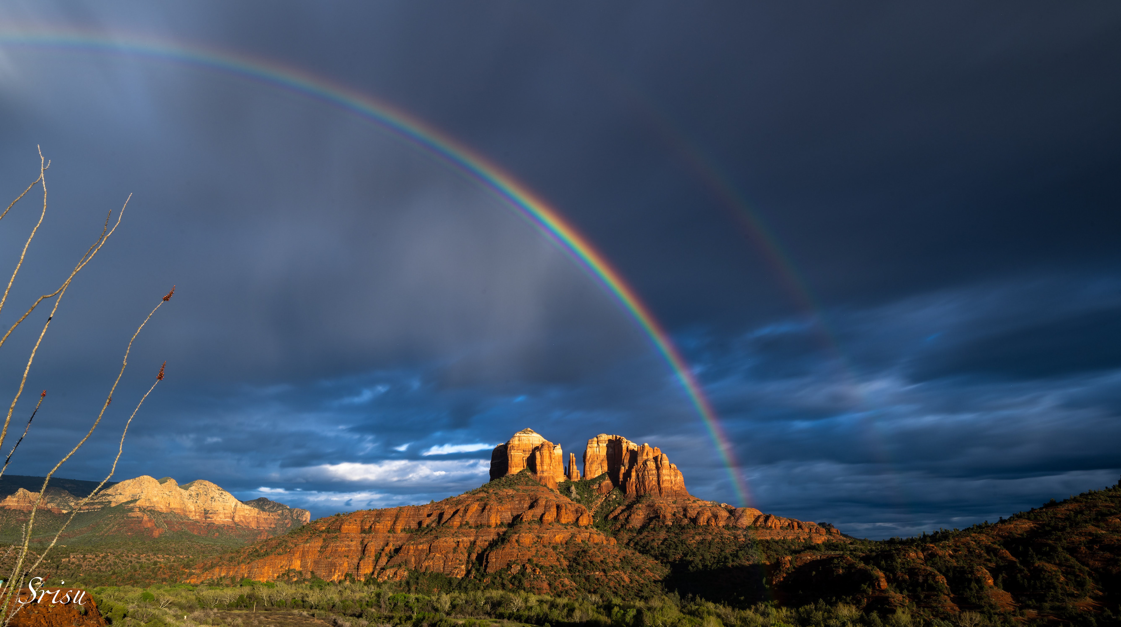 Double Rainbow over Cathedral Rock, Sedona