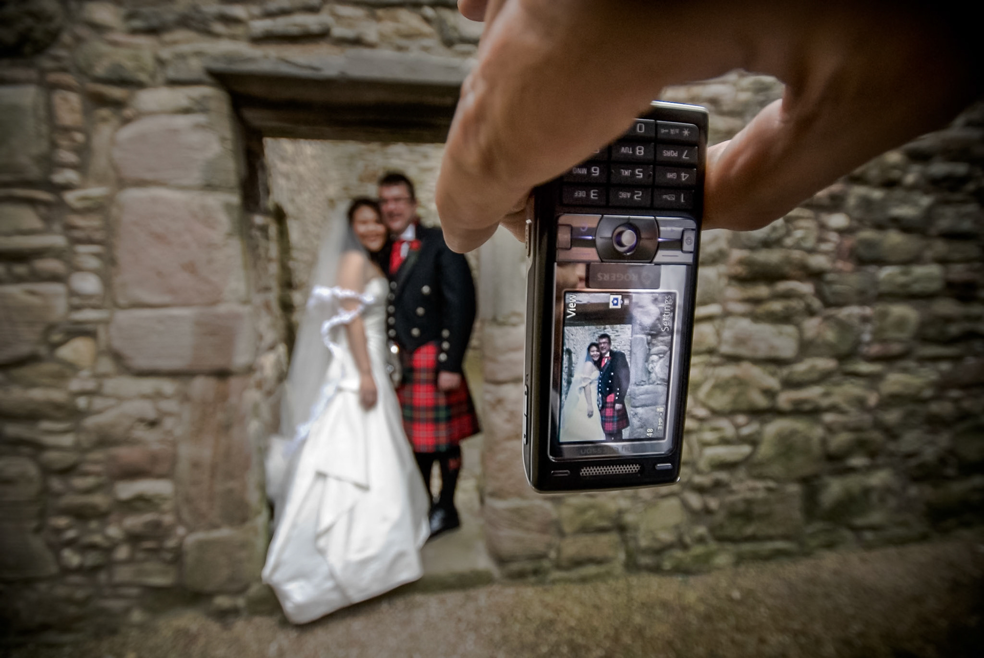 20-05-07, Craigmillar Castle, Edinburgh, Scotland, UK. The wedding of Brad and Elsa Ellies at Craigmillar Castle and Marlin's Wynd