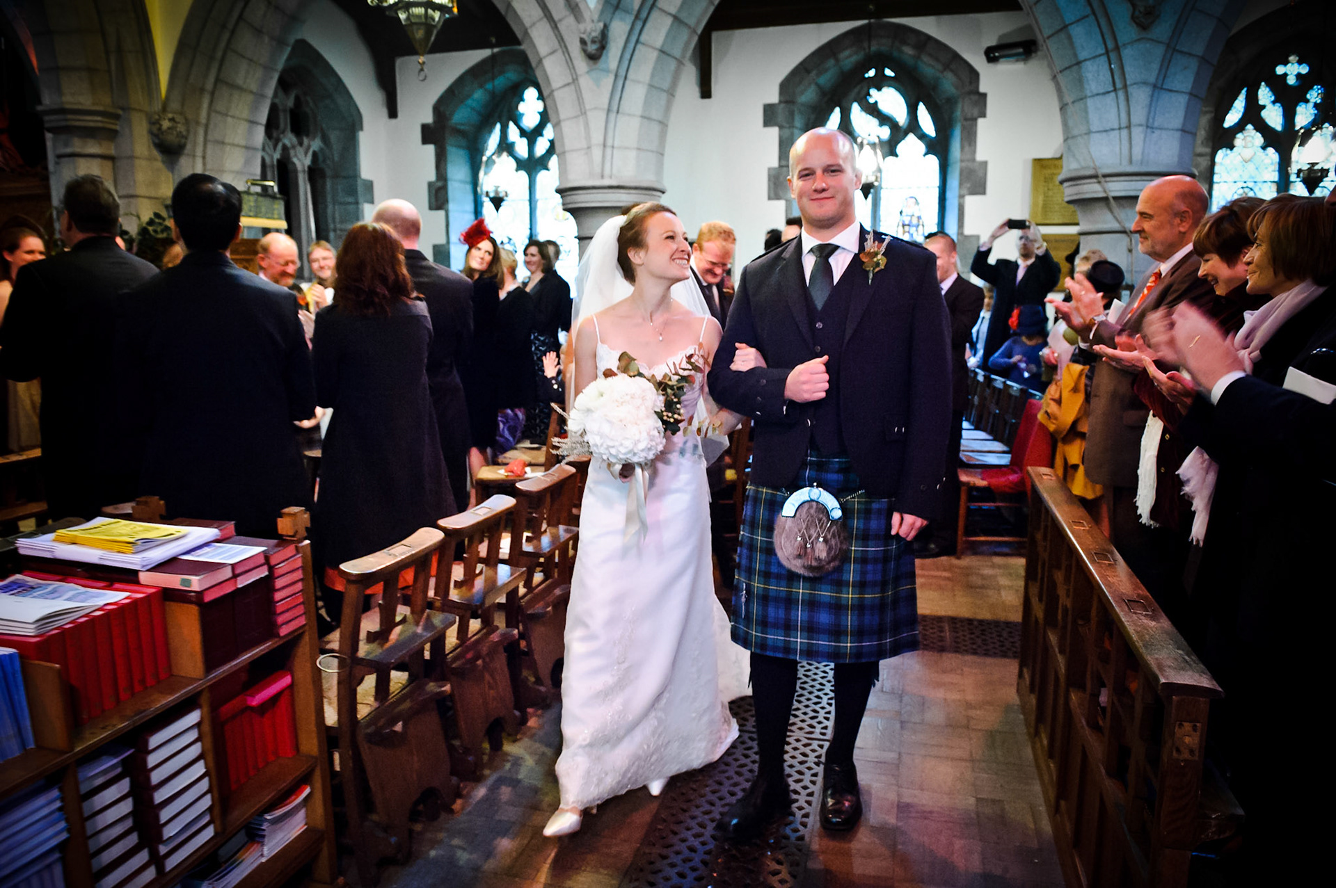 08-10-11, The wedding of Laura Beres and Matt Morley at St Thomas' Church, Aboyne and Lonach Hall, Strathdon, Aberdeenshire, Scotland, UK. Photo © Simon Grosset / Q Photography