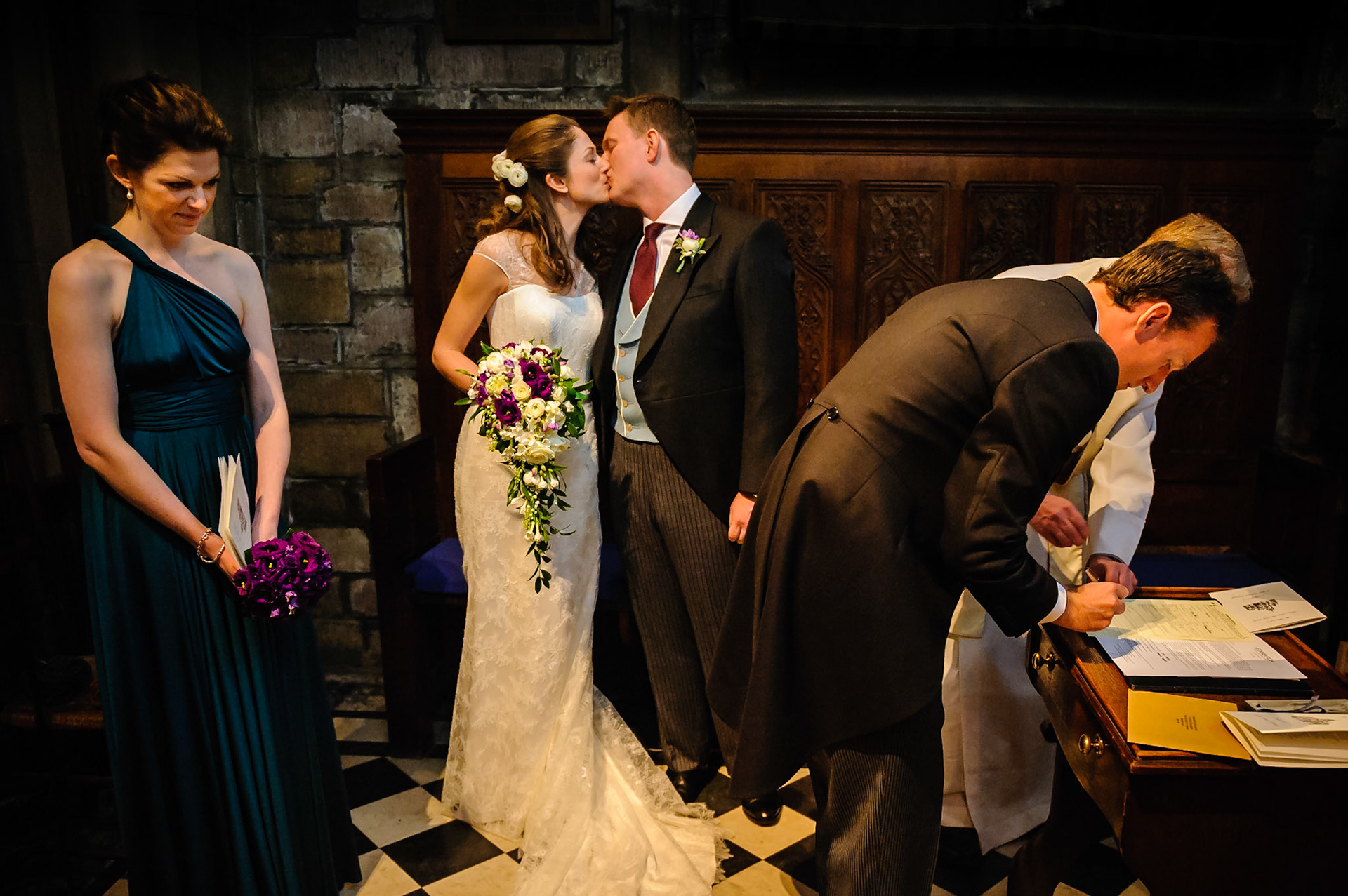 16-03-13, Edinburgh, Scotland, UK. The wedding of Tamsin Rees and Nick Heath at St Mary's Cathedral, Edinburgh, and Winton House, Pencaitland.Photo © Simon Grosset