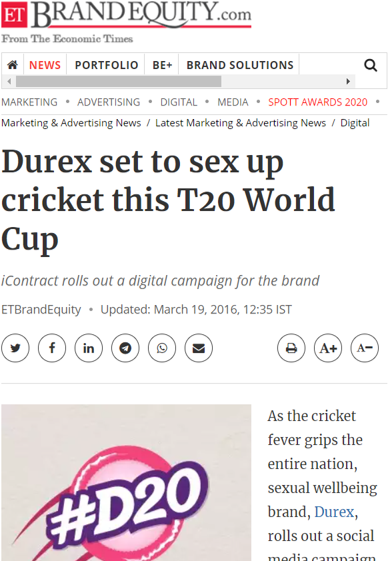 https://brandequity.economictimes.indiatimes.com/news/digital/durex-set-to-sex-up-cricket-this-t20-world-cup/51458299