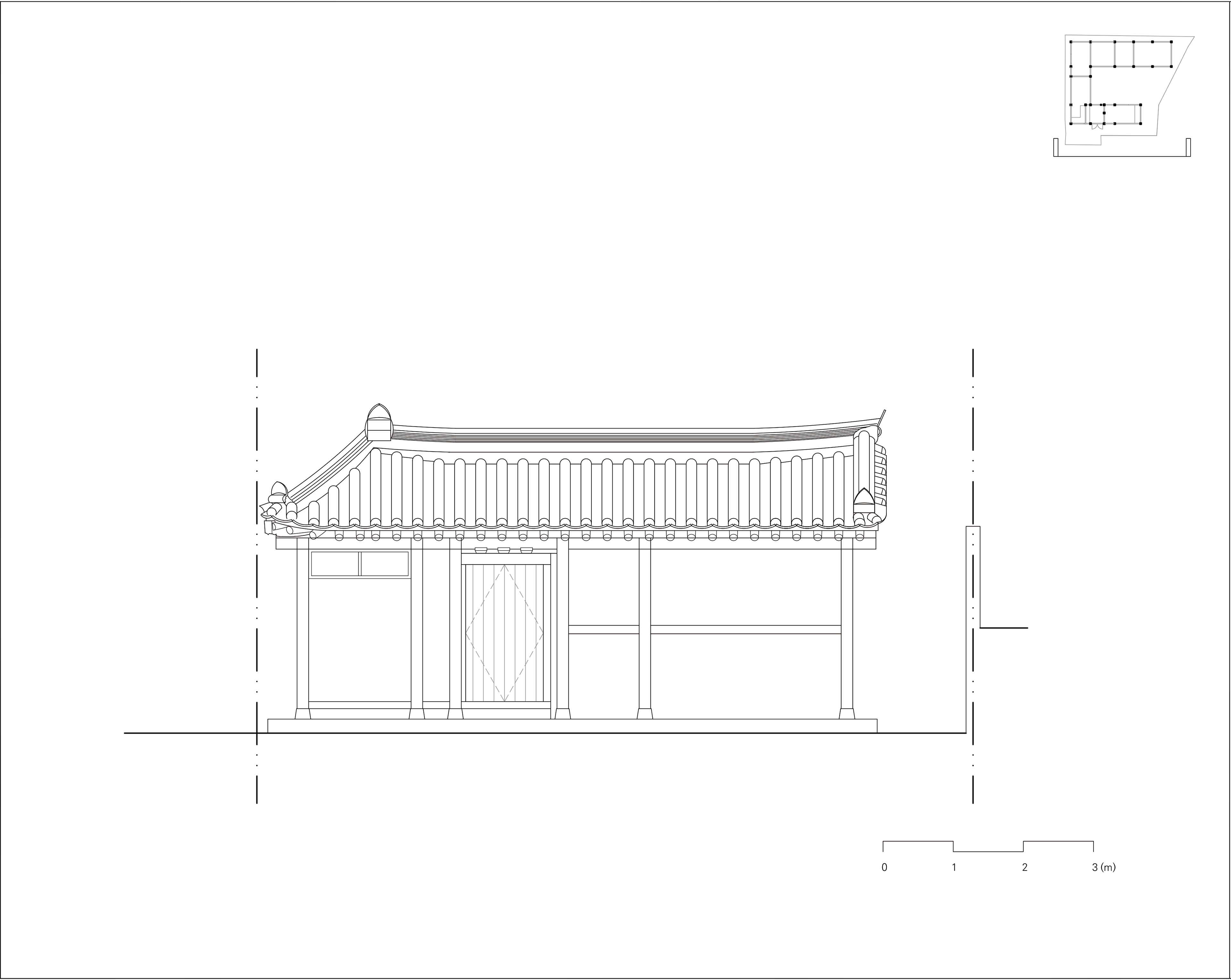 삼청동 한옥 공사전 입면도 1