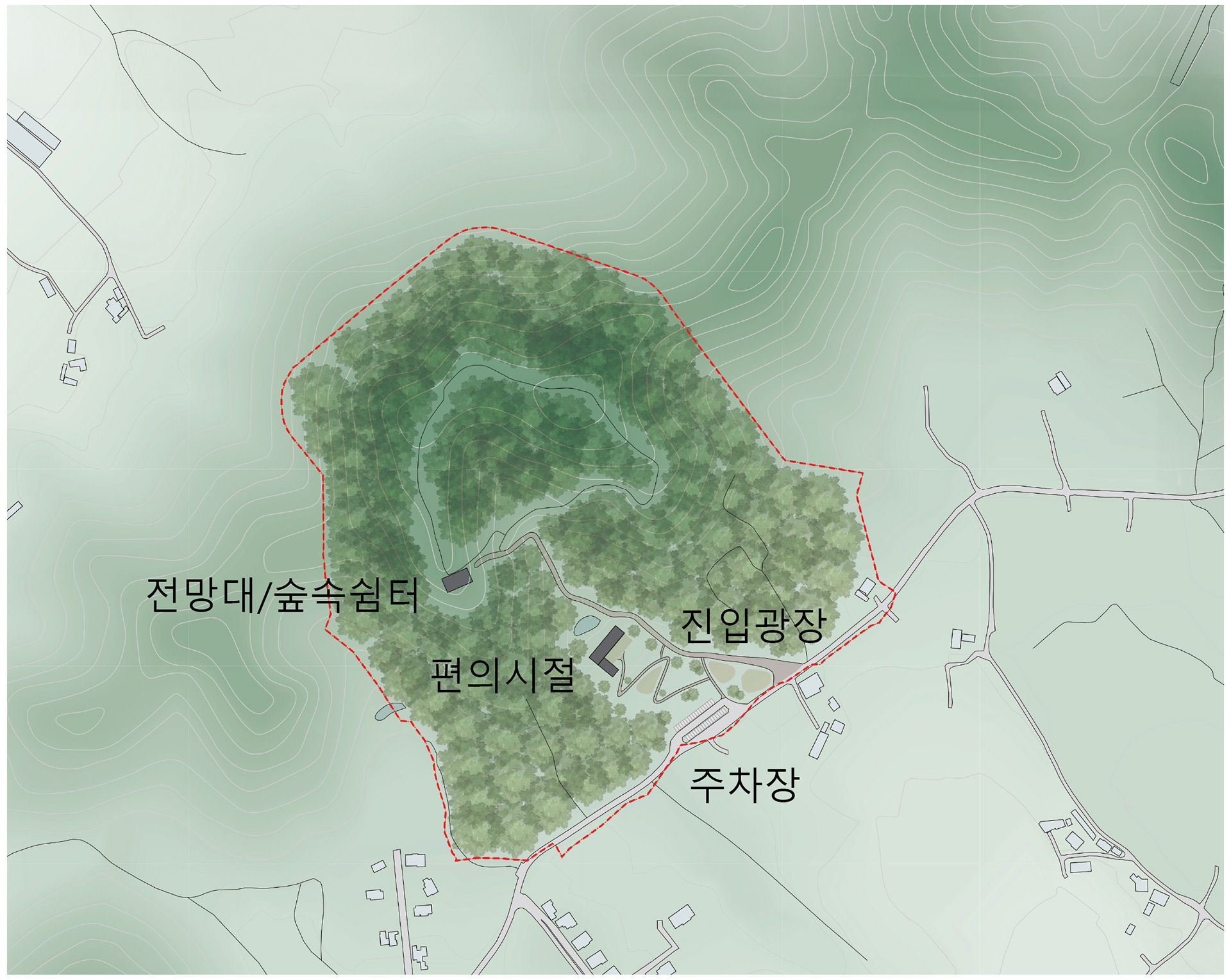 오금 산성 진입경관 개선사업 배치도 