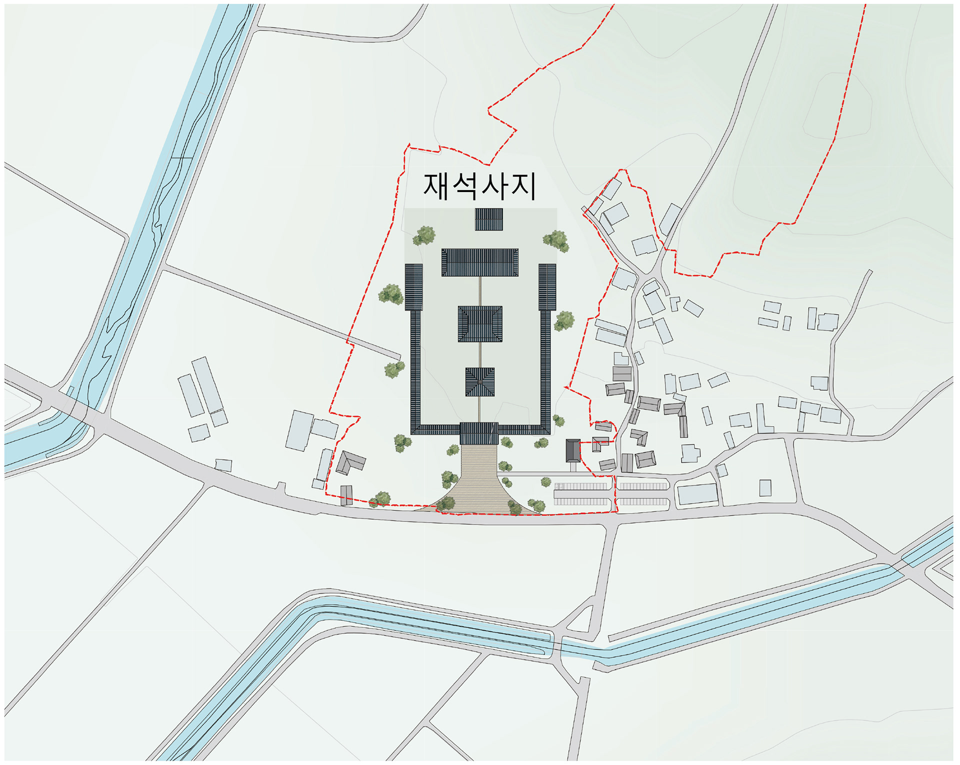 재석사지 복원 및 주변경관 정비 배치도 