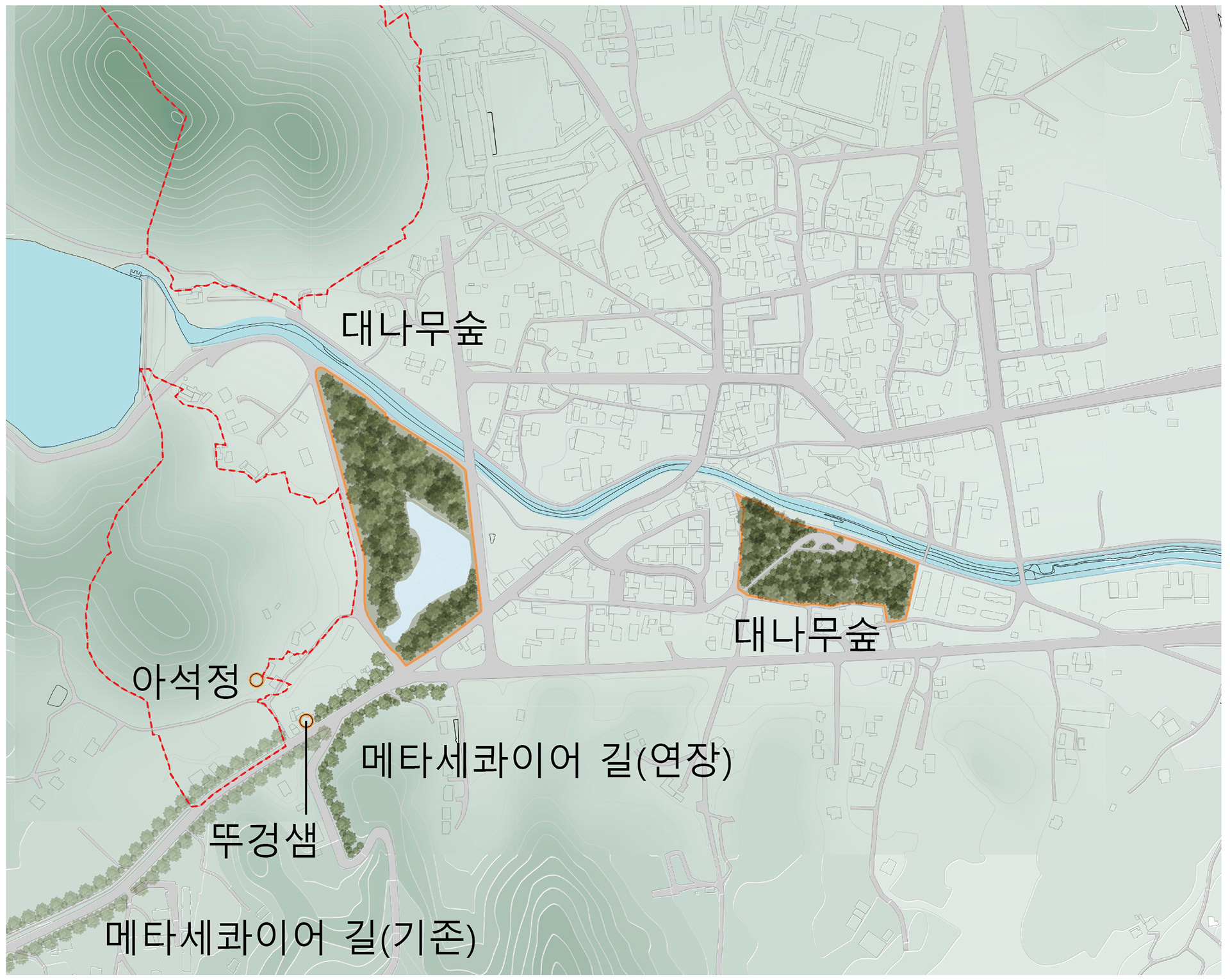 생활유적발굴정비 주변경관 정비사업, 고도마을정원 조성사업 배치도 