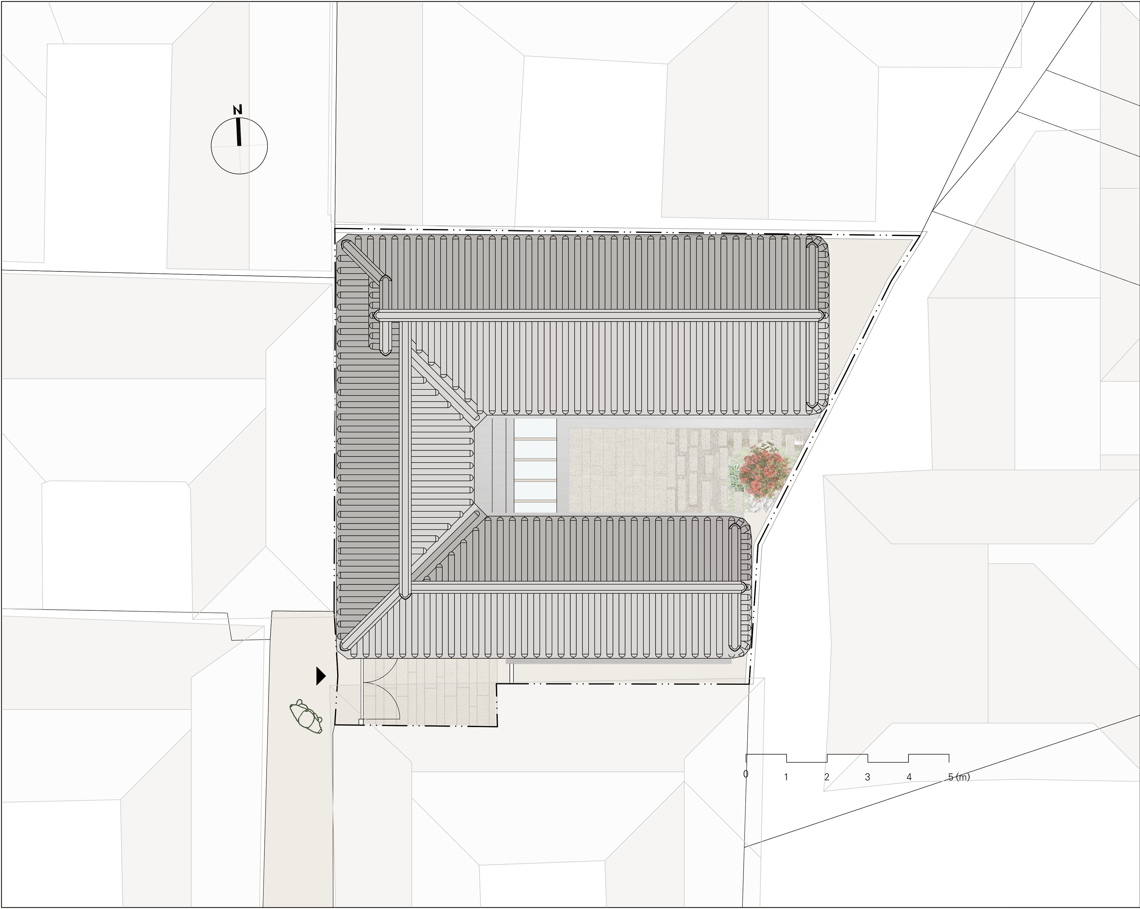 삼청동 한옥 계획 지붕 평면도