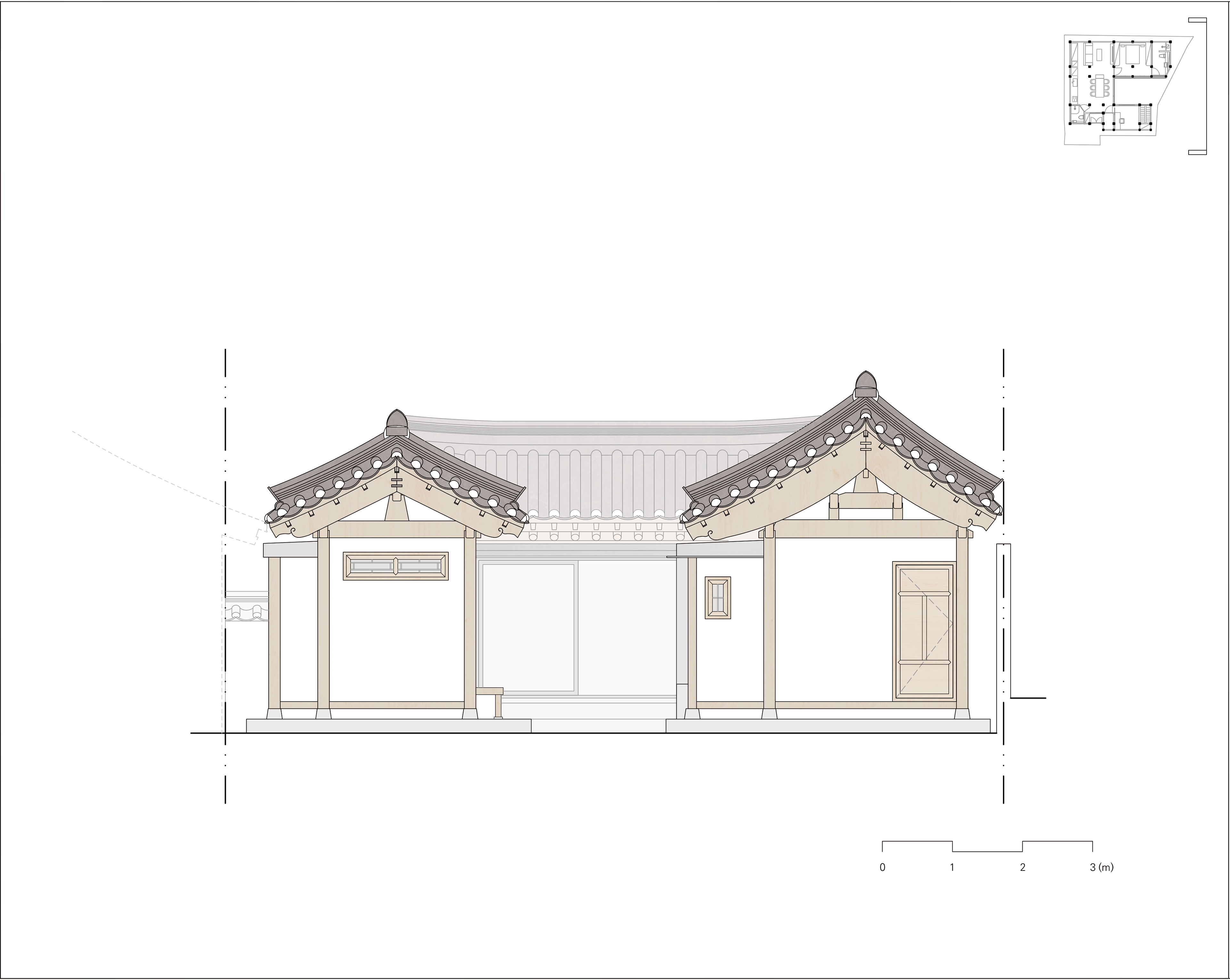 삼청동 한옥 공사후 입면도 2