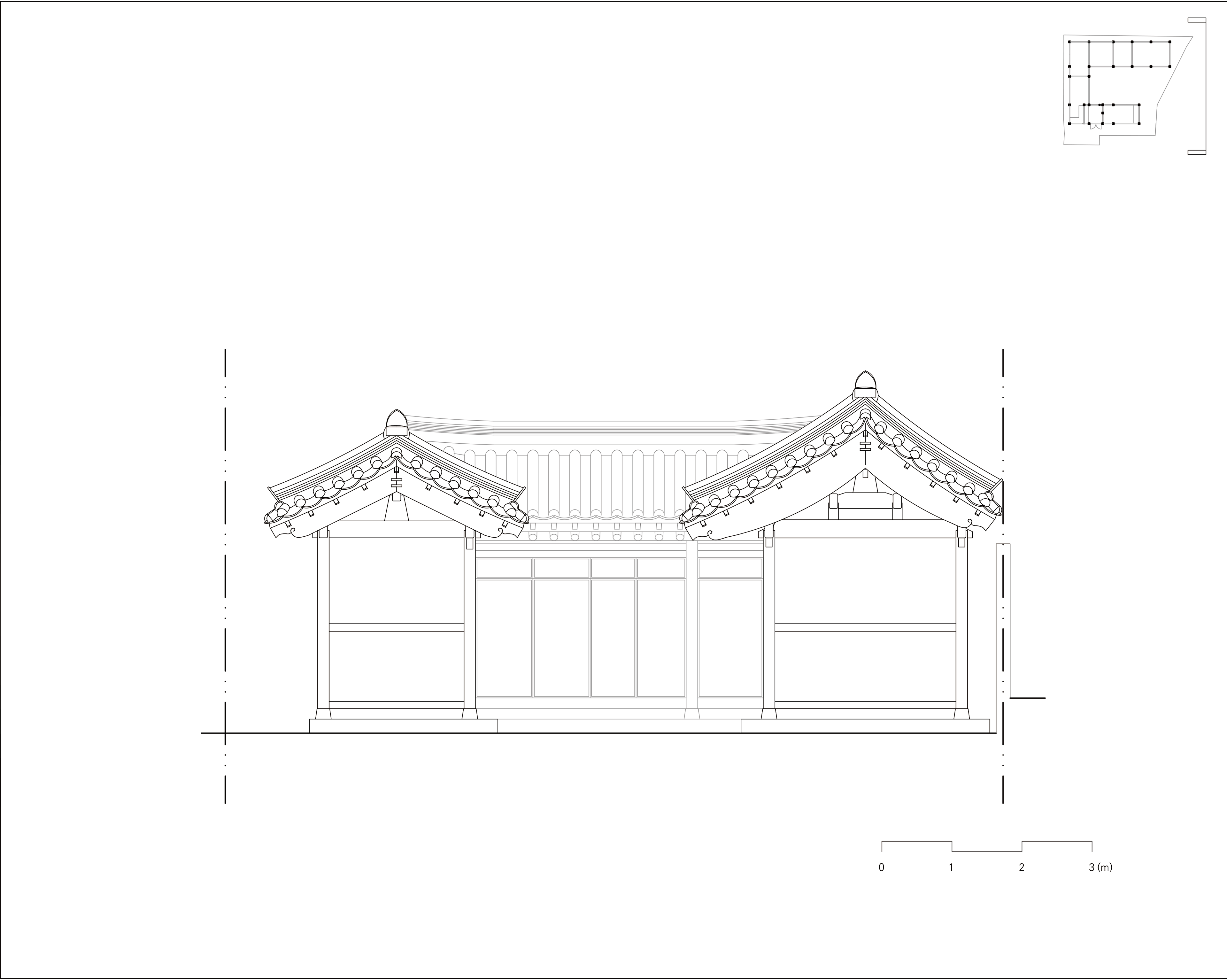삼청동 한옥 공사전 입면도 2