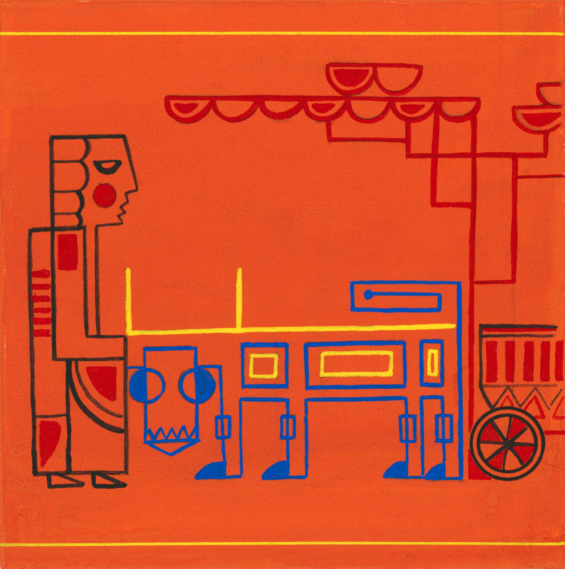 Mattonella decorativa ispirata al lavoro umano (dim. 13,5 cm x 13,5 cm)