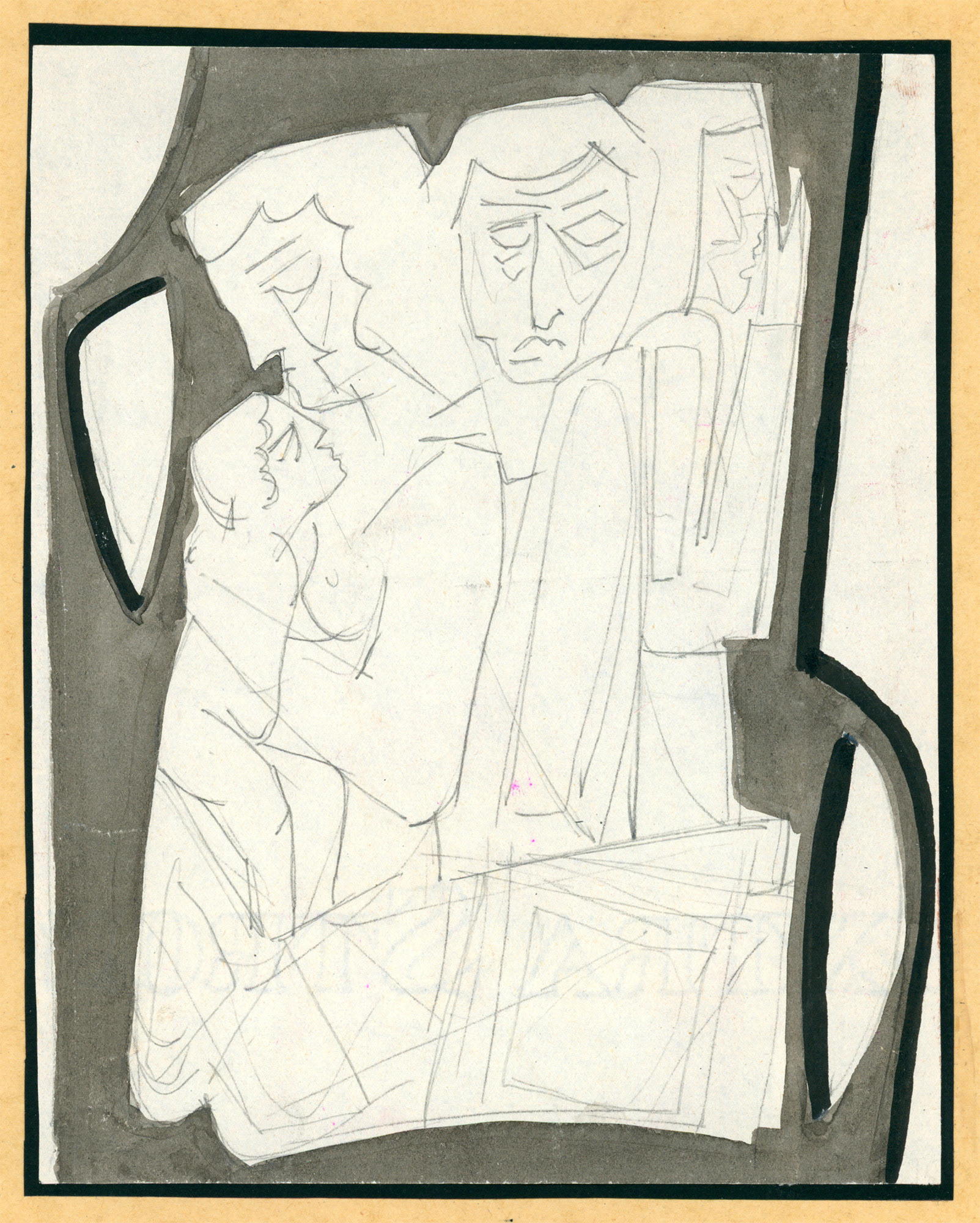 Studio figurativo per un vaso in ceramica (dim. 15,5 x 19,5 cm)