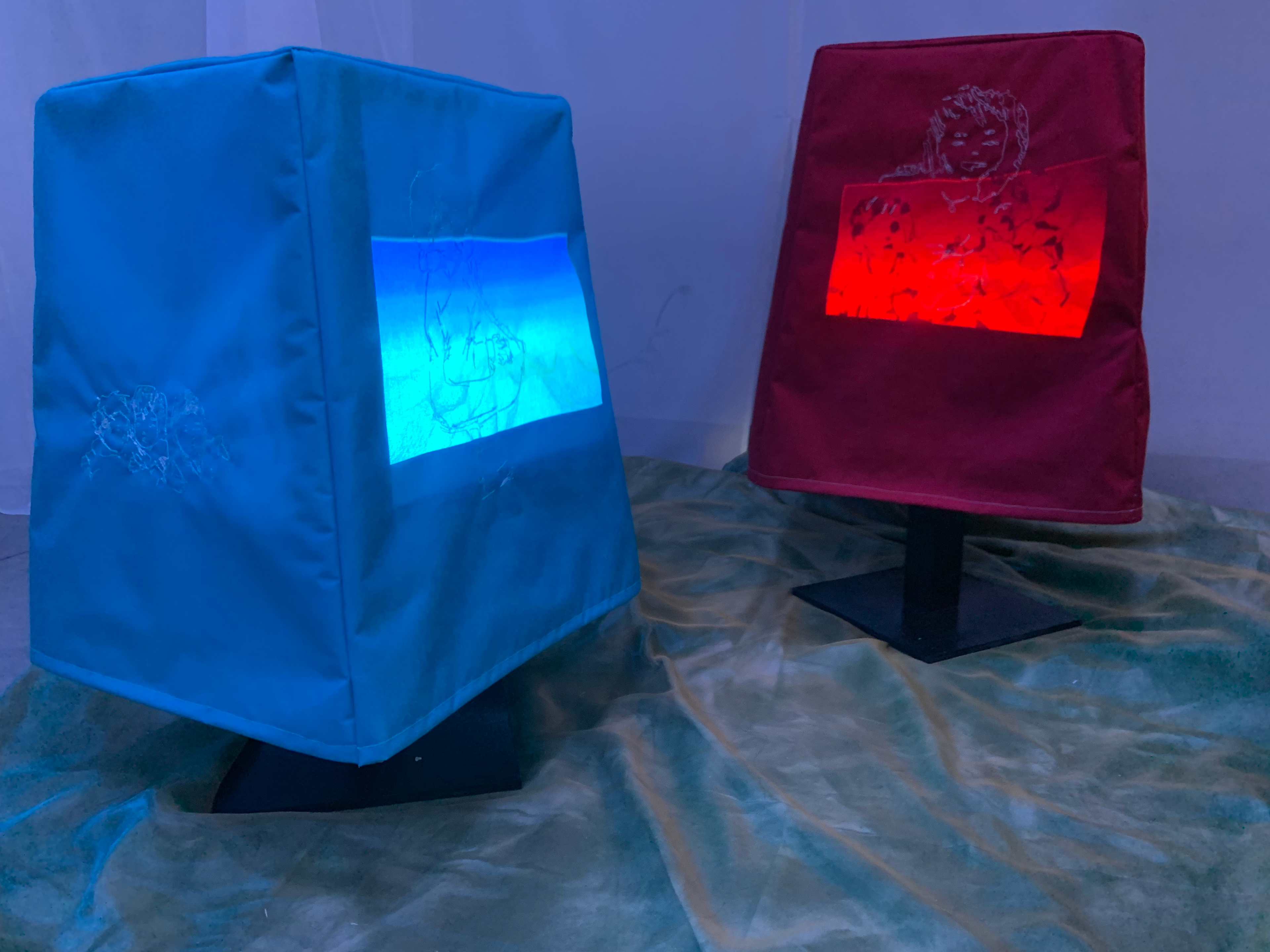 Detail shots of other "tapestry lamps"