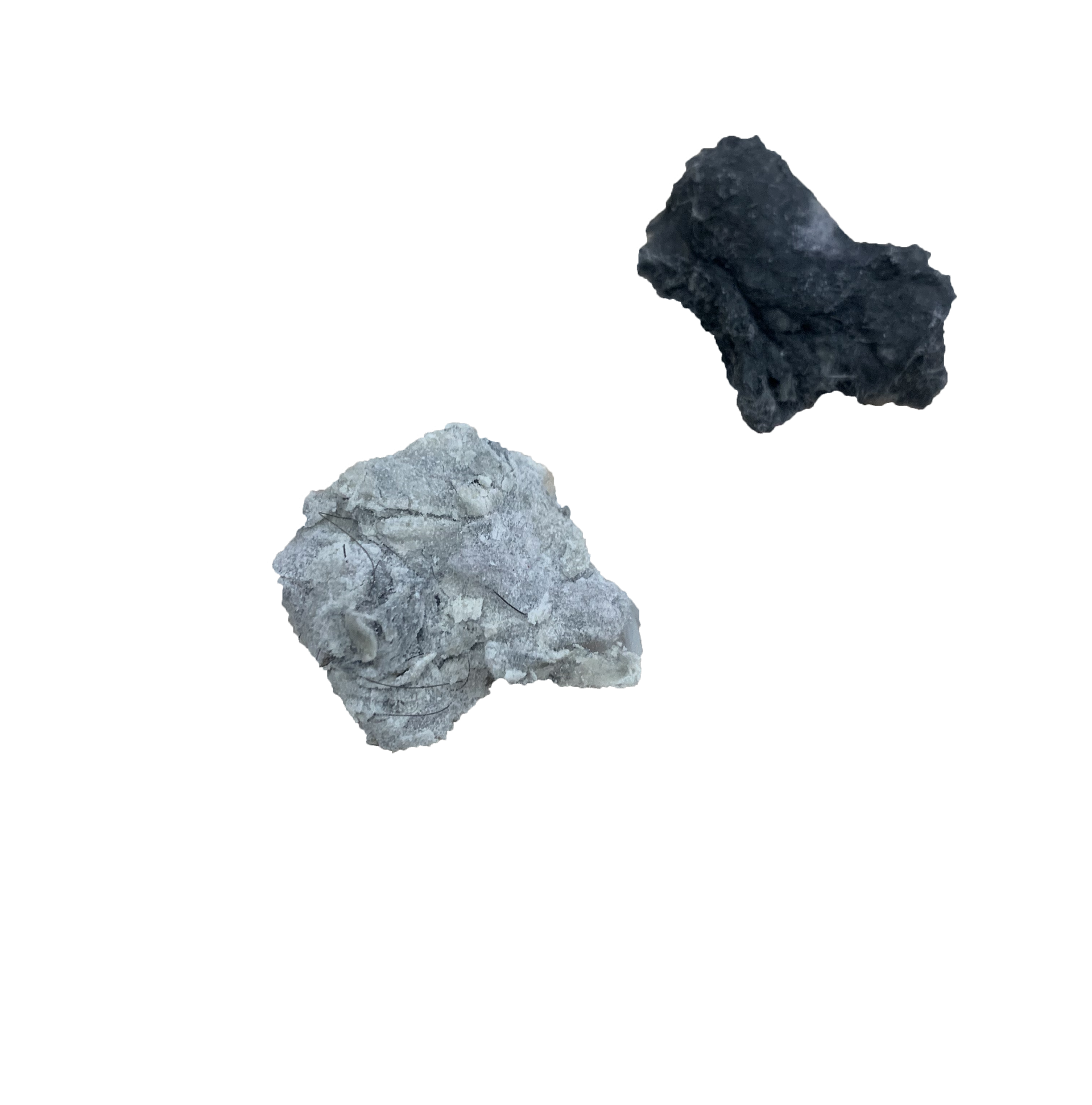 Material manipulation (lint, flour, charcoal, hand lotion)