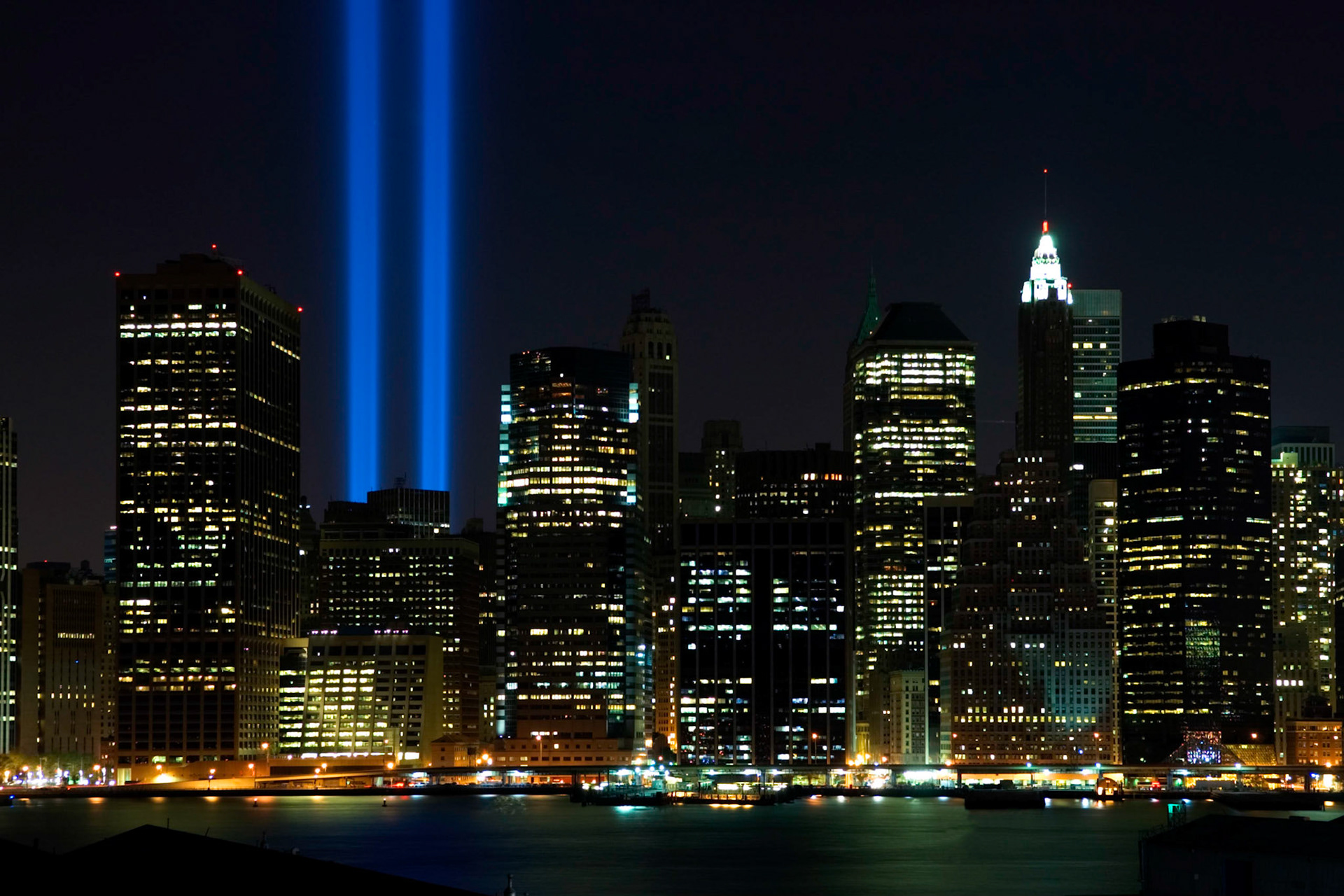 Tribute In Light from Brooklyn Heights, New York