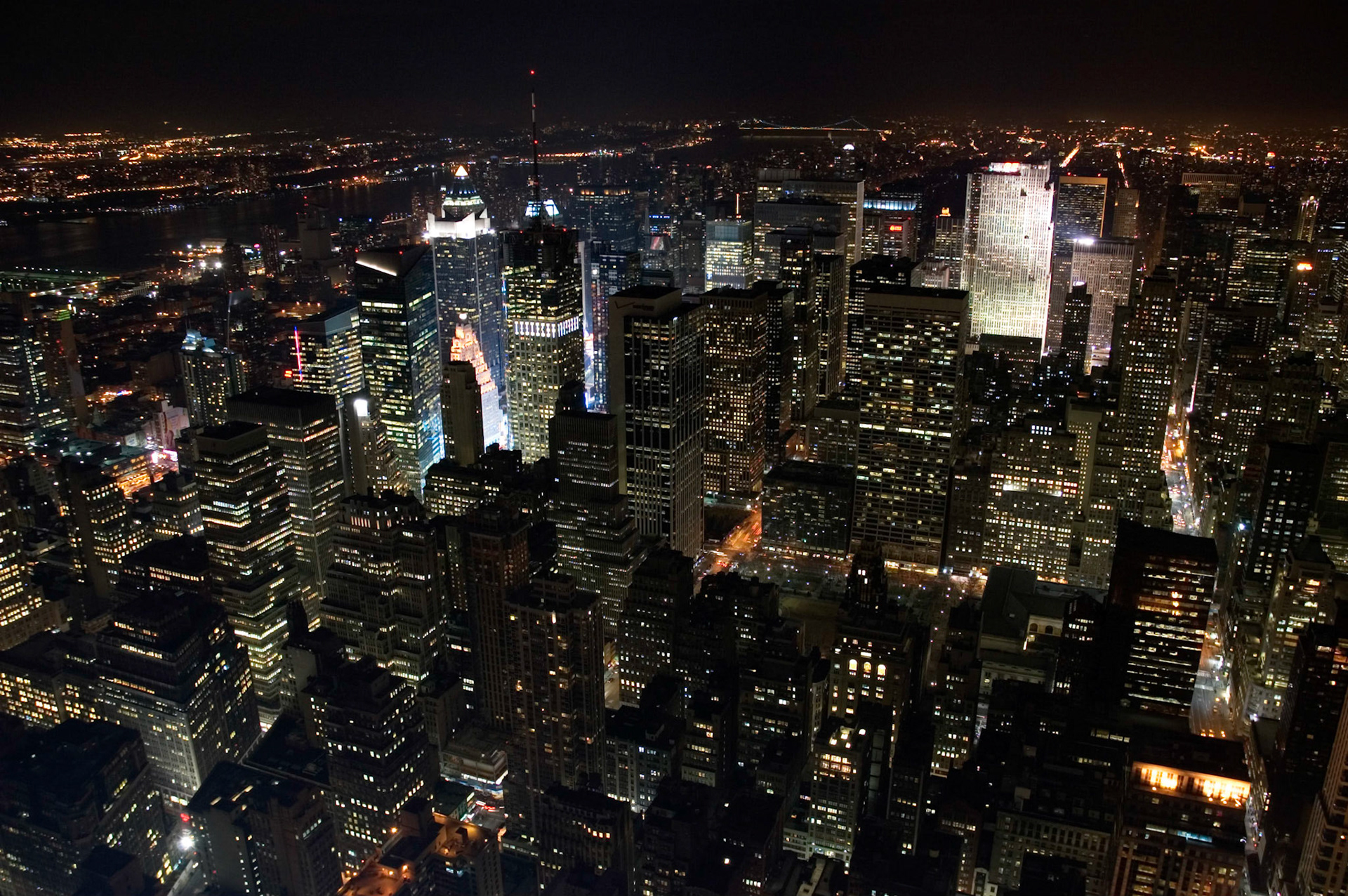 Midtown Manhattan at Night From Empire State Building, New York