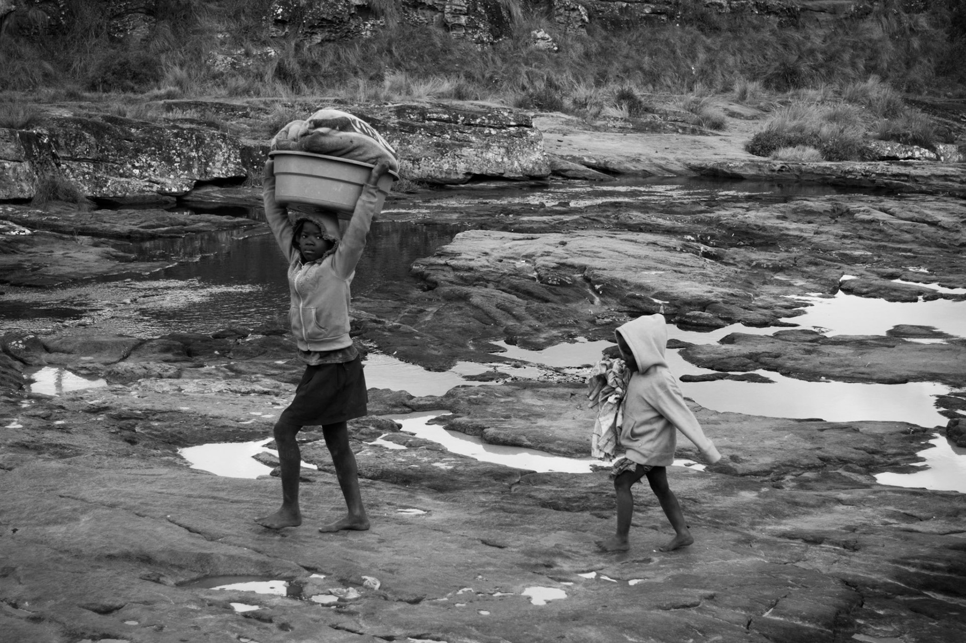 Children at Magwa Falls, Eastern Cape, South Africa