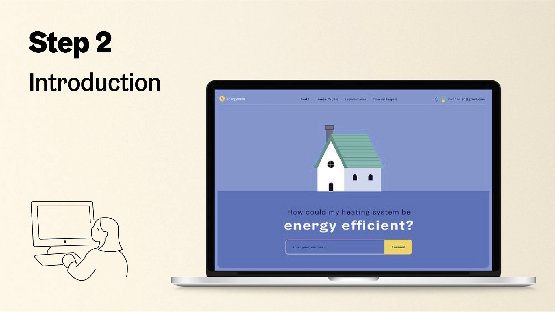 She then logs into the website and familiarises herself with the Energy Hero package by inputting her address.