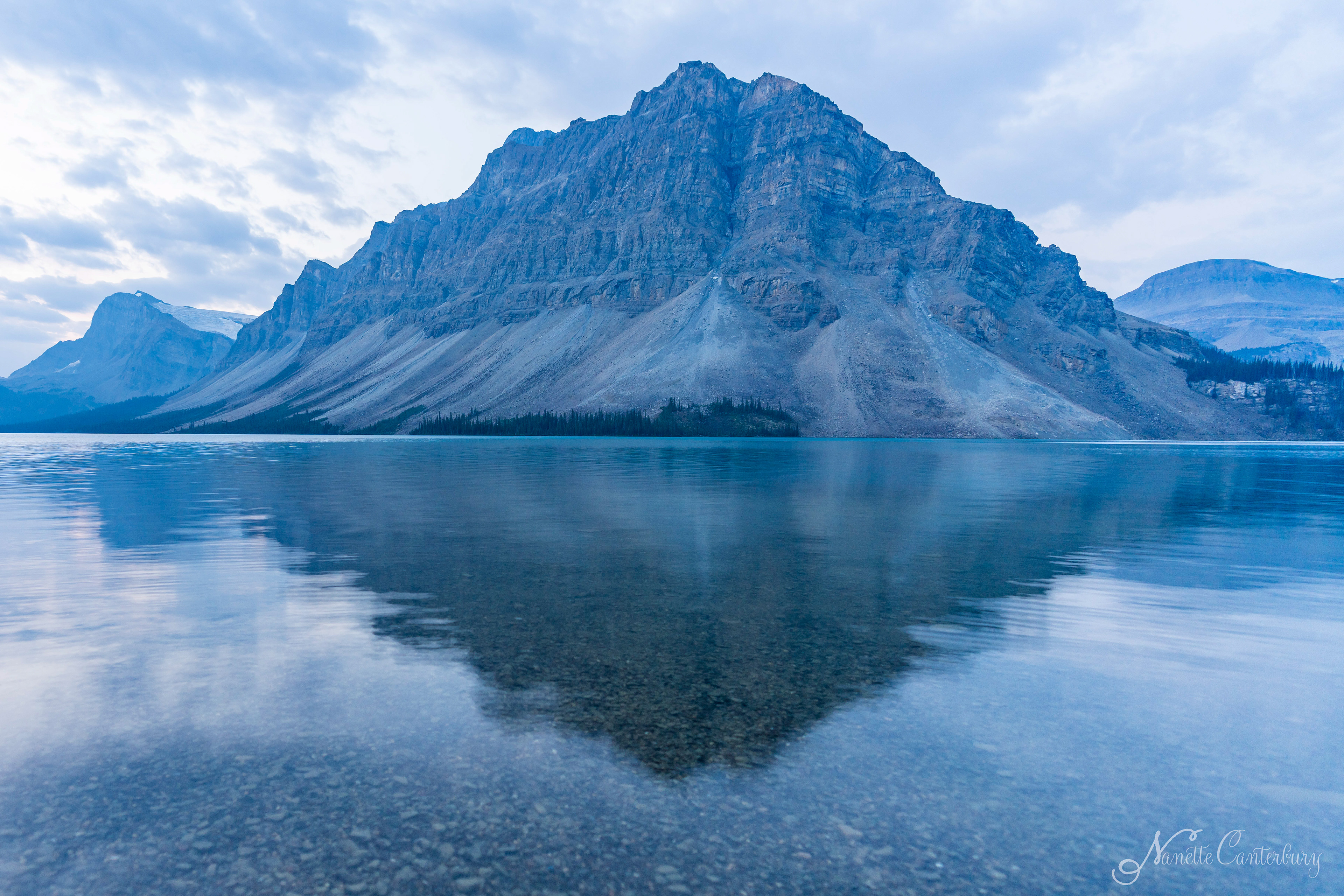 Bow Mt reflection in Bow Lake