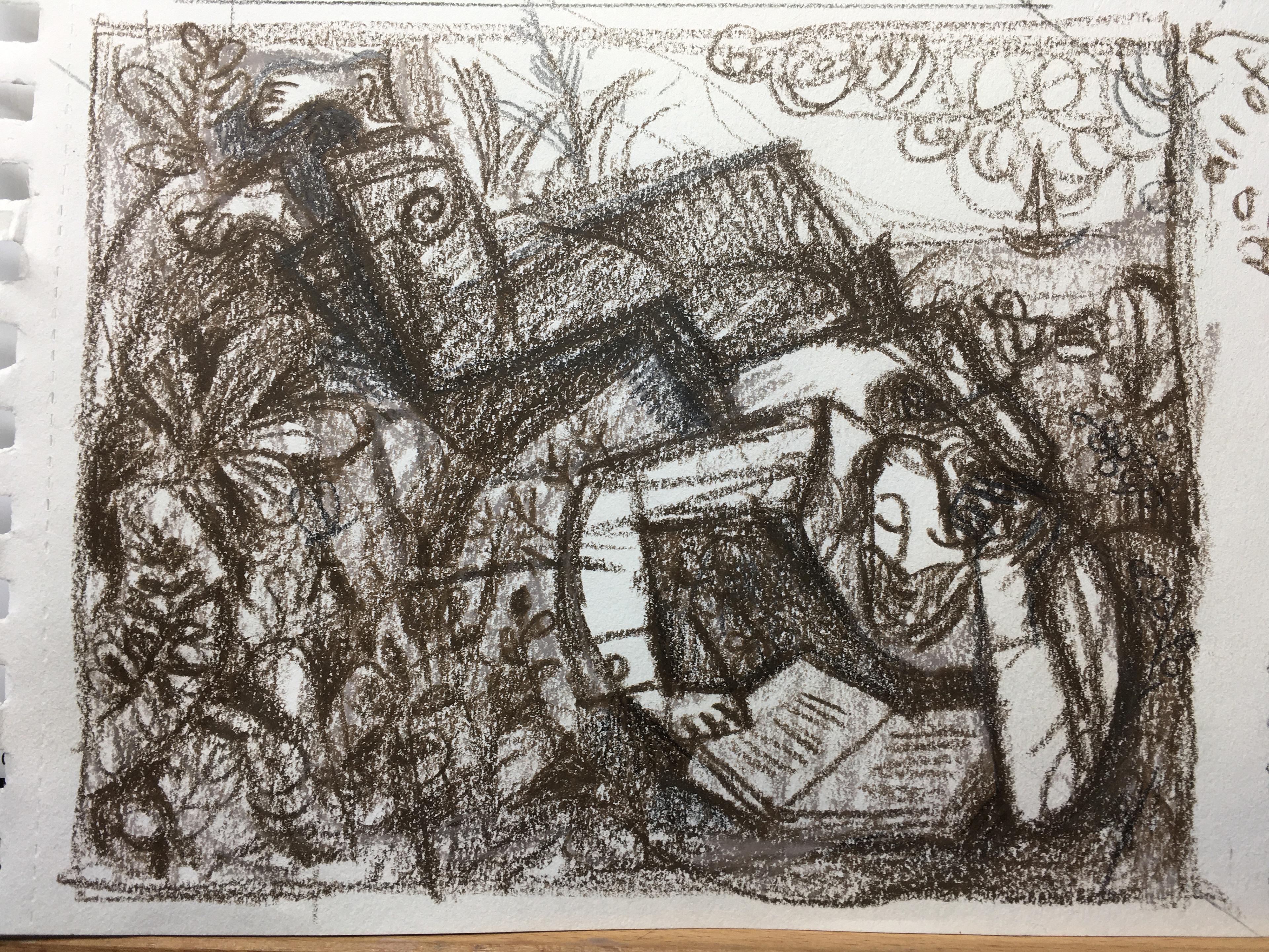 Walt working on "Leaves of Grass"