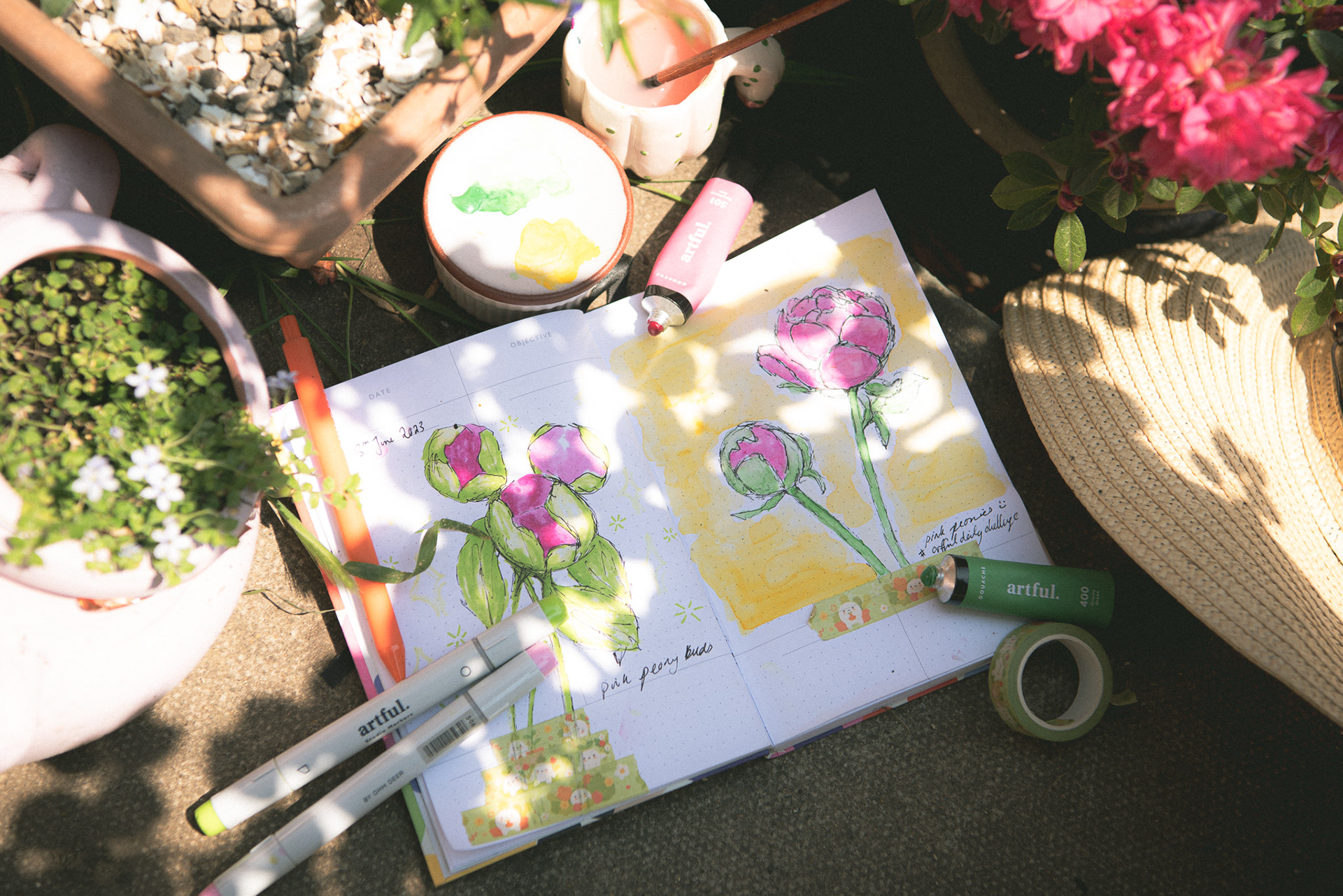 using art supplies for art challenge | 'artful' company, spring '23 | https://artful.co.uk/