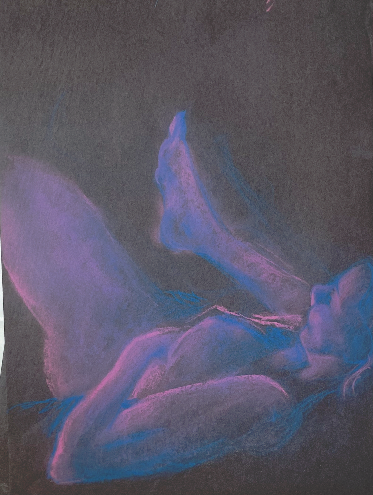 A2 Soft Pastel on black paper