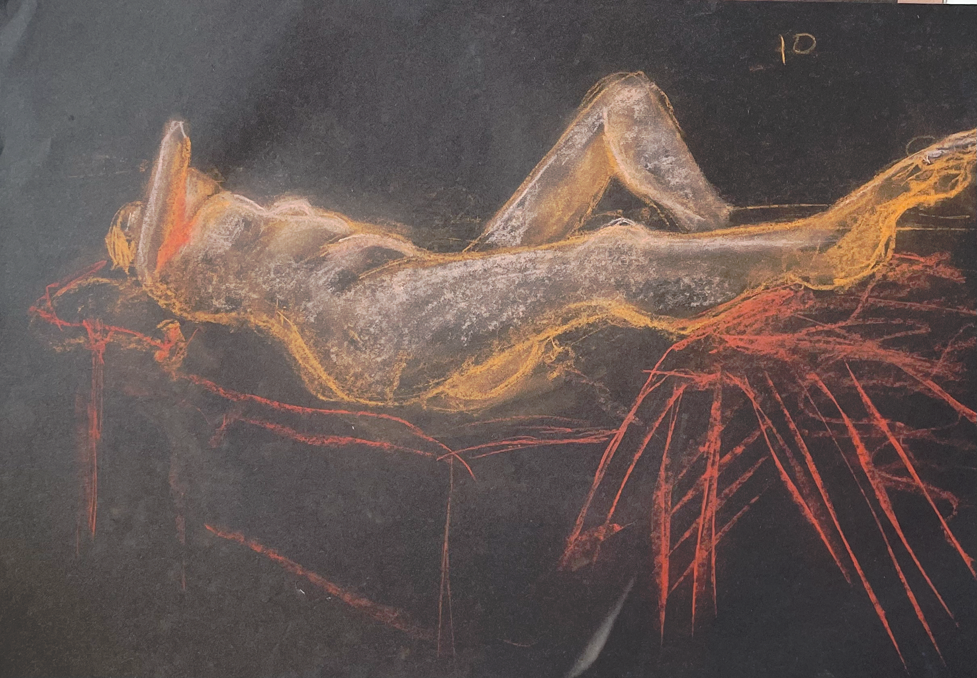A2 Soft Pastel on Black paper