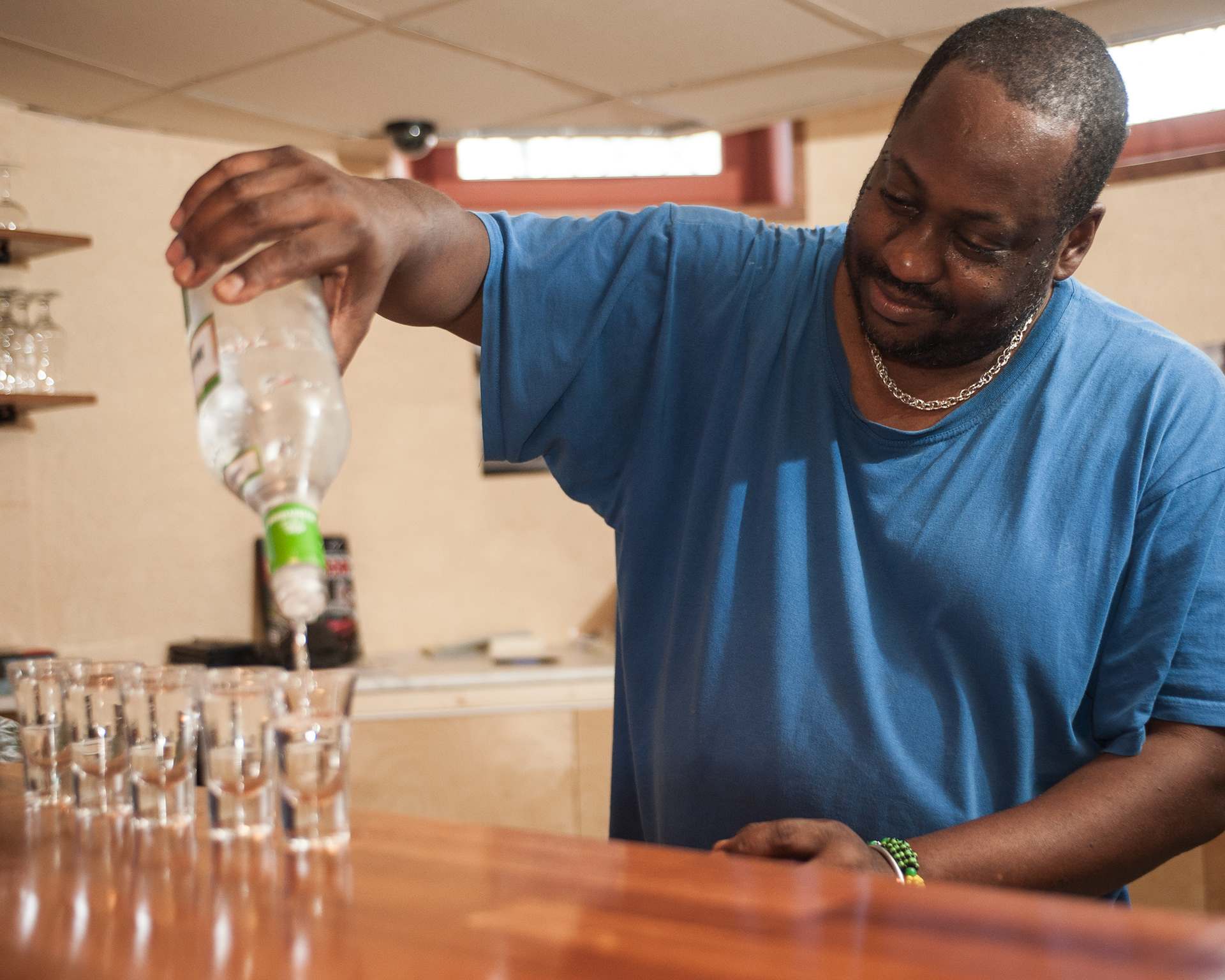 Cuban barman in action