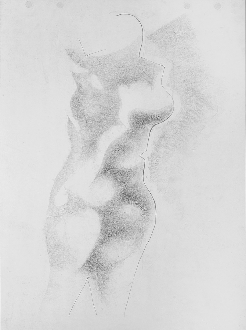 Z cyklu Figurální kresby, 2011–2012,  kresba grafitem, papír 80 × 60 cm 