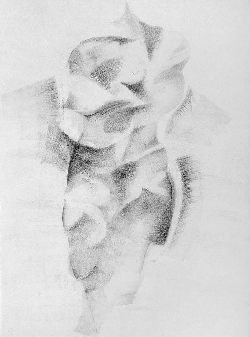 Z cyklu Figurální kresby, 2011–2012,  kresba grafitem, papír 80 × 60 cm 