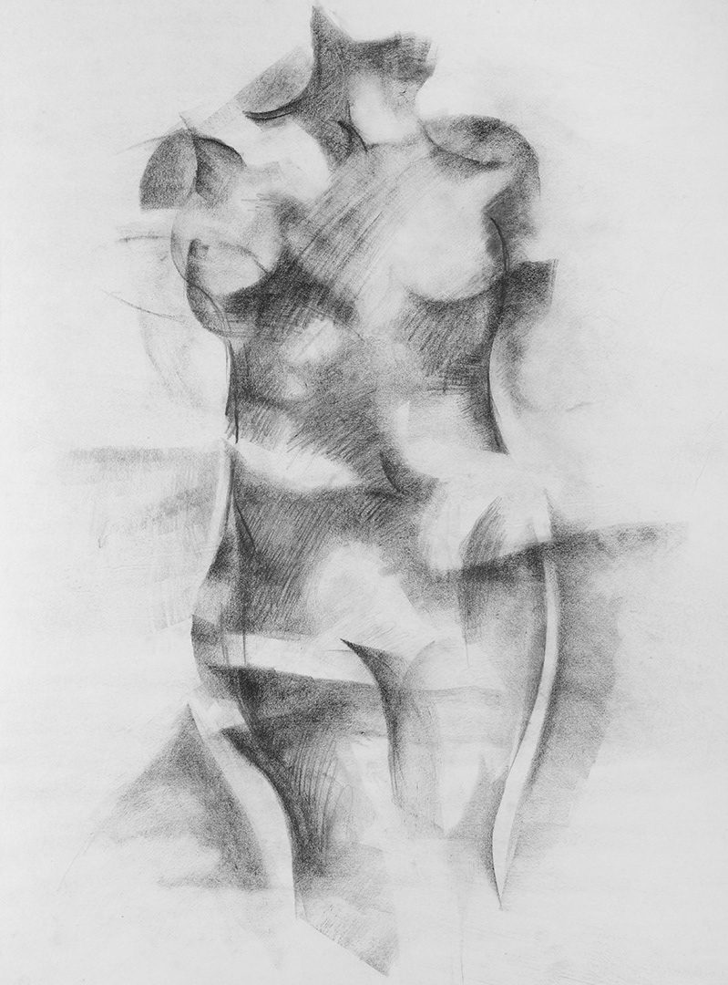 Z cyklu Figurální kresby, 2011–2012,  kresba grafitem, papír 80 × 60 cm 