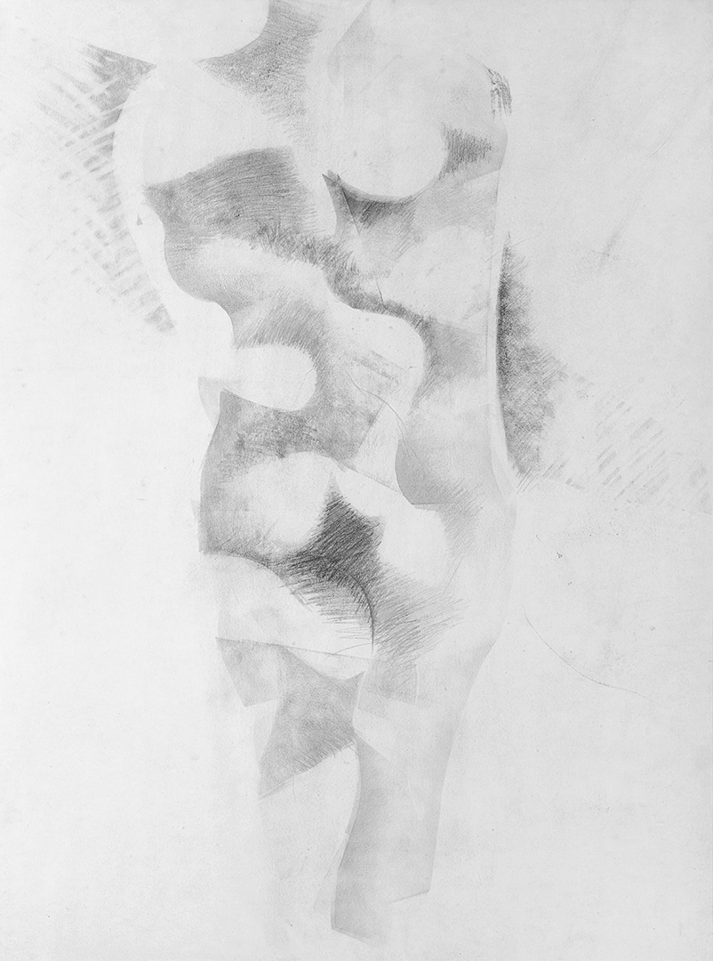 Z cyklu Figurální kresby, 2011–2012,  kresba grafitem, papír 80 × 60 cm