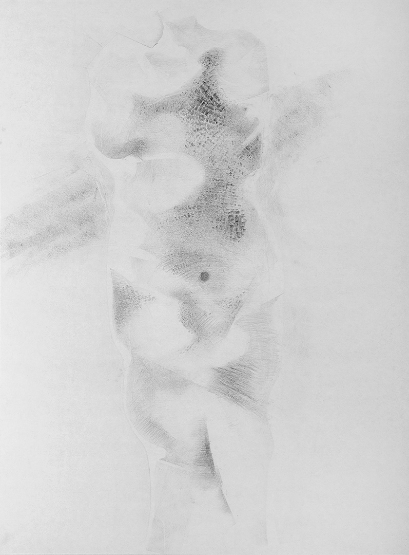 Z cyklu Figurální kresby, 2011–2012,  kresba grafitem, papír 80 × 60 cm