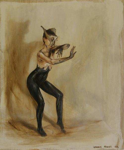 Leanne Olivier_Gedaante Verwisseling ix_2016_35x29cm_Oil paint on wood.