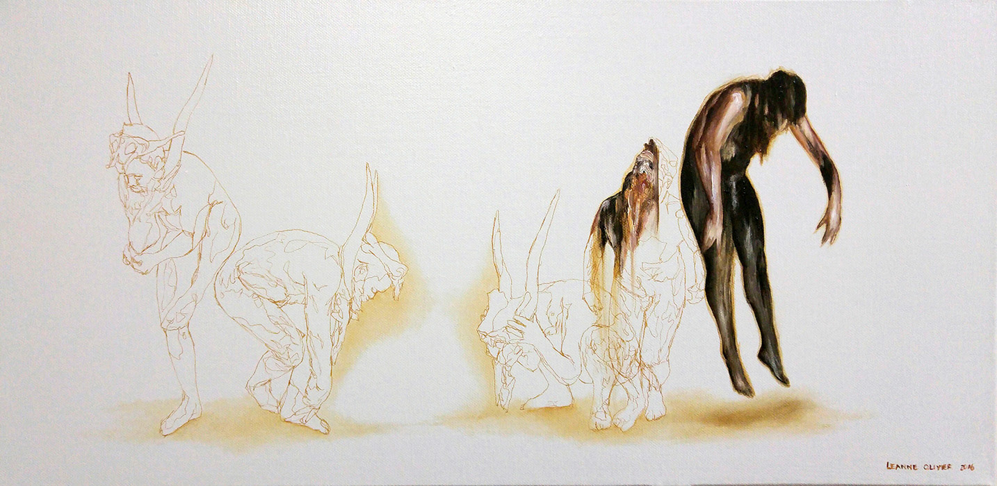 Leanne Olivier_Liminal theatre v_2016_60x30.5cm_Oil paint & pigment ink on canvas