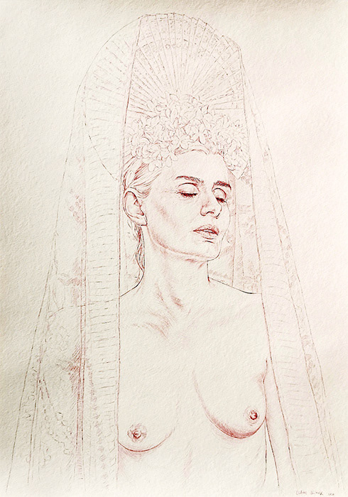 Leanne Olivier_Study cascade of ashes_2020_94x68cm_Burnt carmine pigment pencil on hahnemuhle