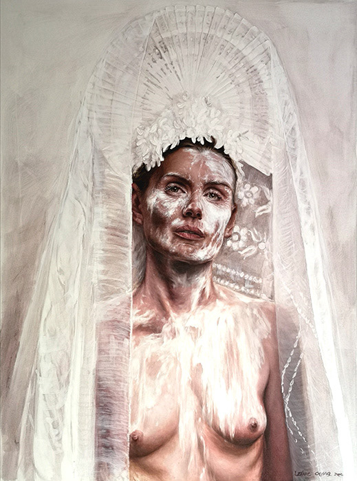 Leanne Olivier_Cascade of ashes_2020_160x130cm_Hematite & Oil on canvas