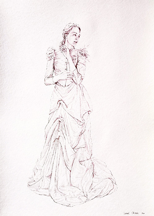 Leanne Olivier_Study she returns_2020_94x68cm_Burnt carmine pigment pencil on hahnemuhle